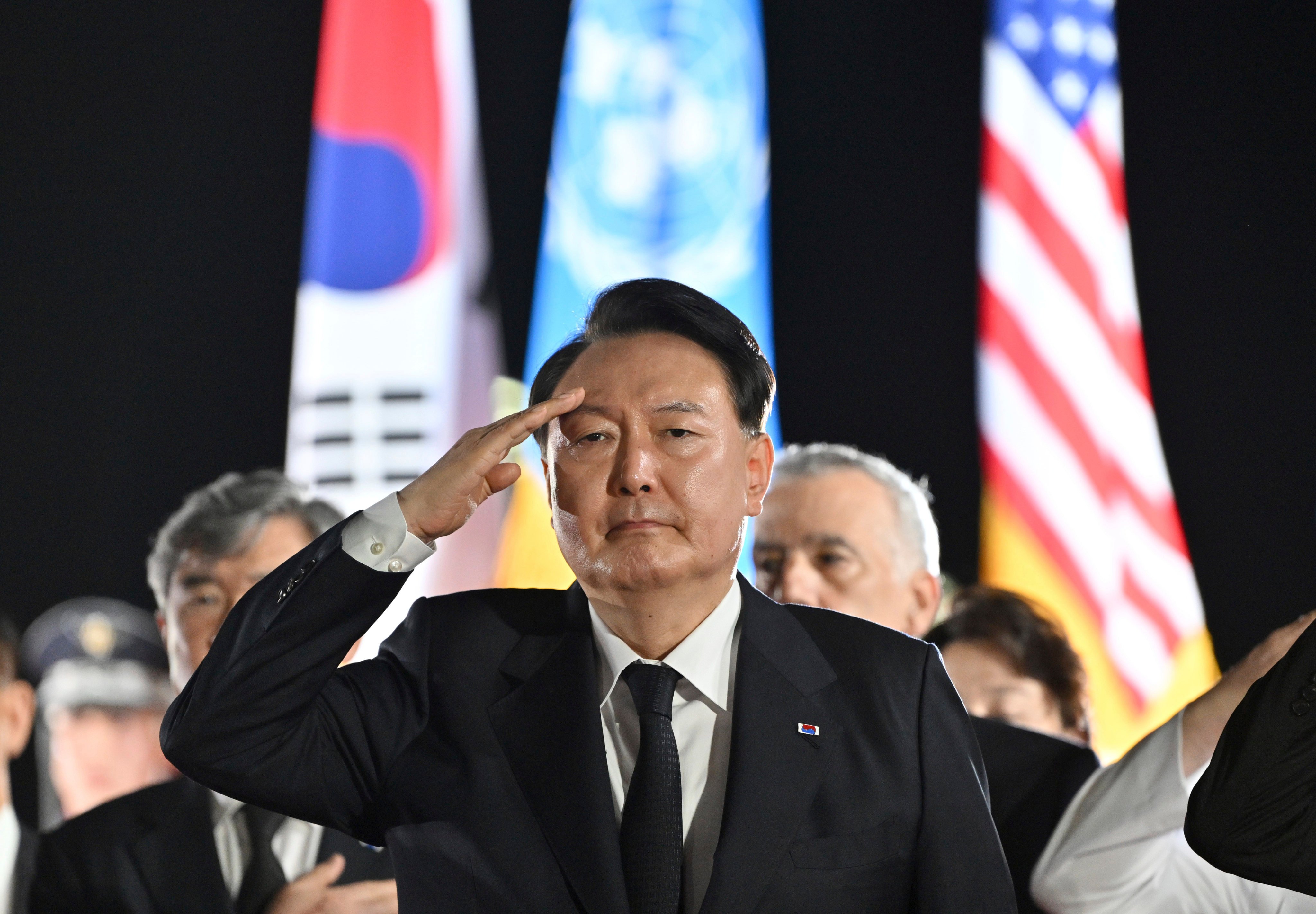 South Korean President Yoon Suk-yeol at Seoul Air Base in Seongnam. Besides security, Yoon has intensified economic links with Washington. Photo: AP