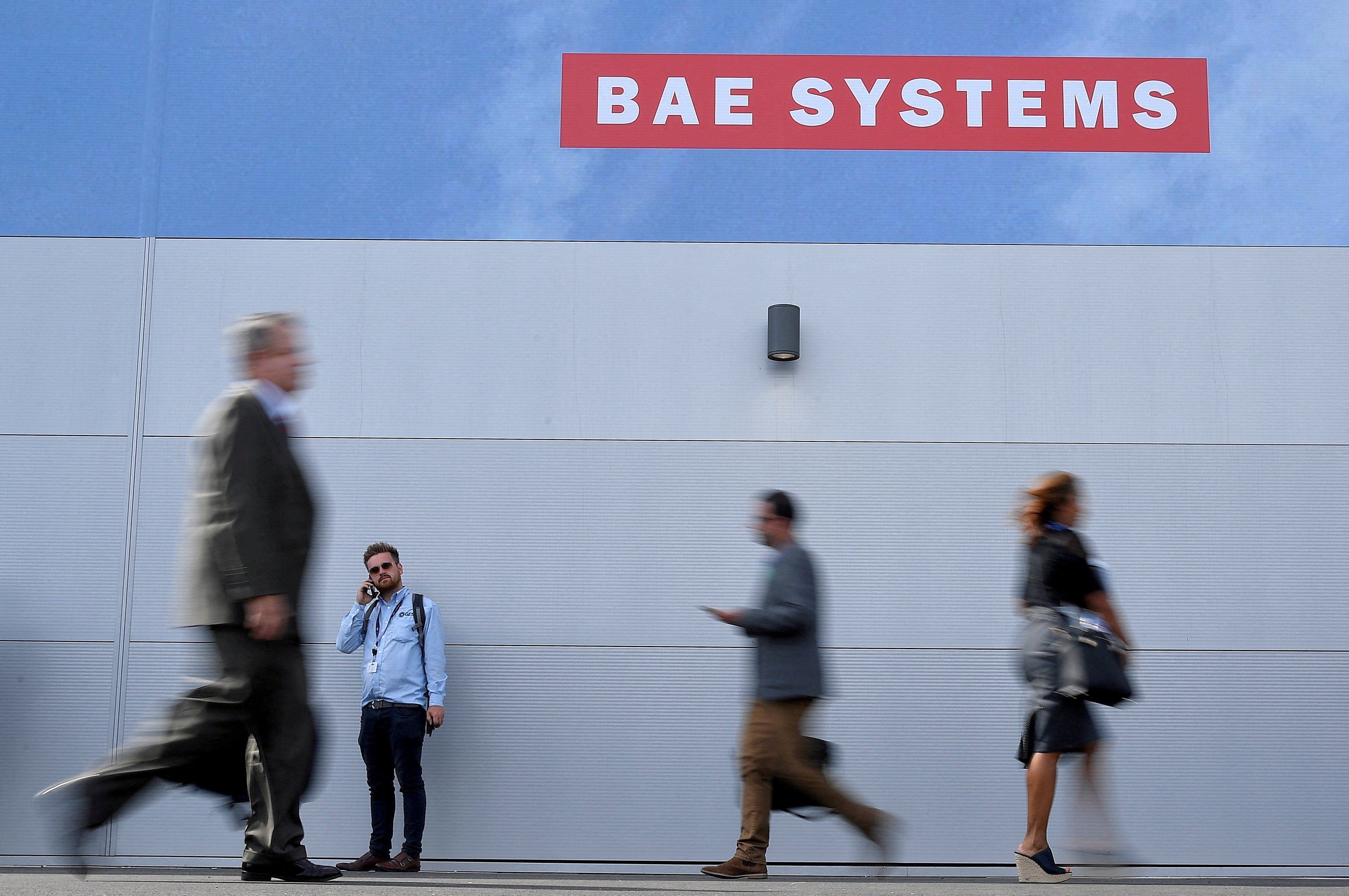 A poster for BAE Systems, which the UK has awarded a US$4.9 billion contract as part of the Aukus programme. Photo: Reuters
