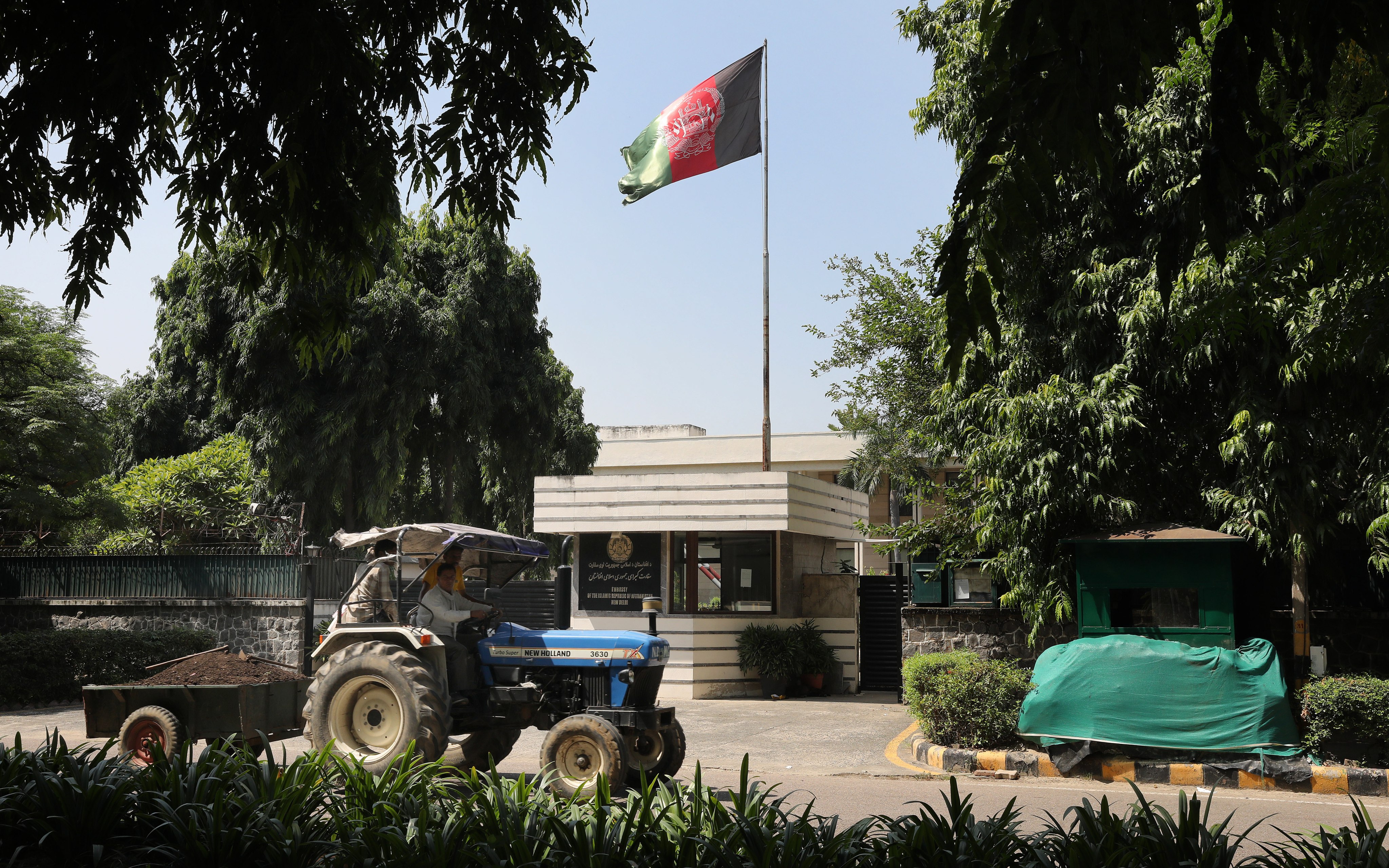 A view of the embassy of the Islamic Republic of Afghanistan in New Delhi, India on Saturday, Photo: EPA-EFE