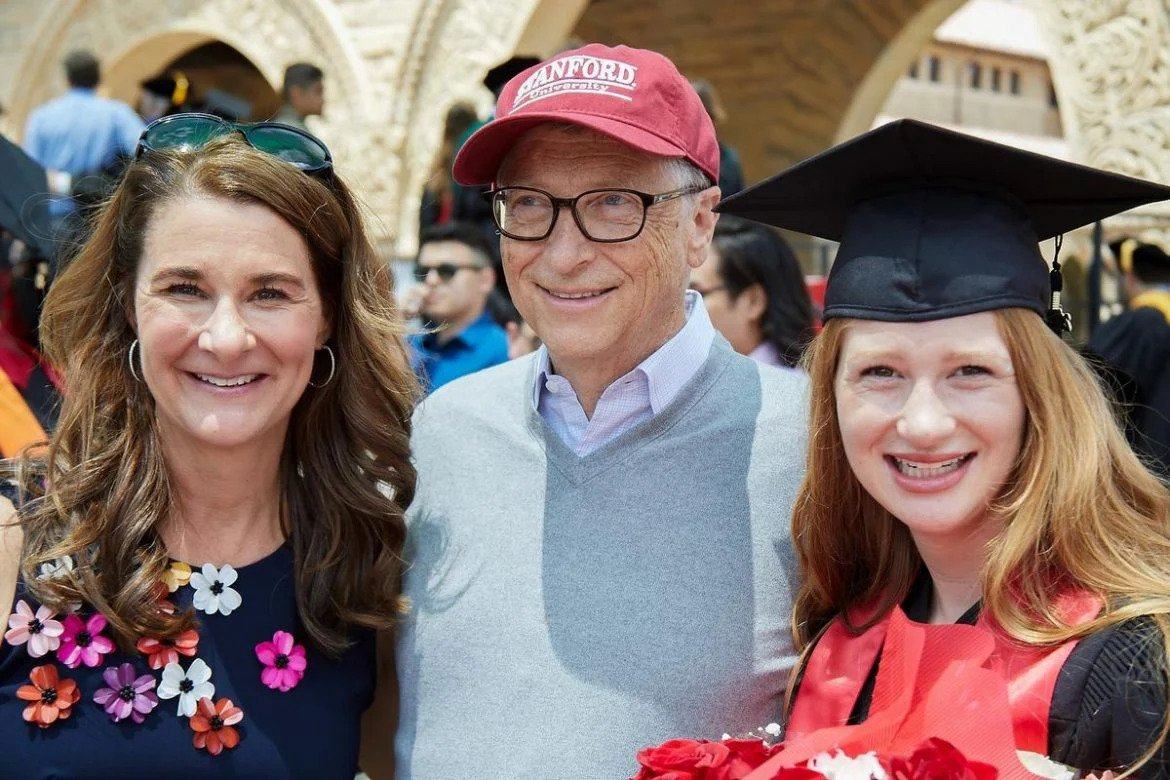 Bill and Melinda Gates with daughter Jennifer ... who will inherit less than 1 per cent of her parents’ fortune. Photo: Melinda French Gates/Facebook