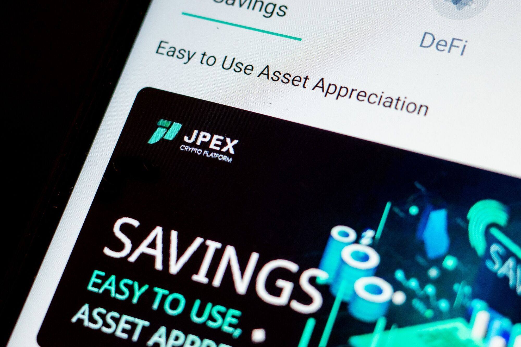 The logo of cryptocurrency platform JPEX, seen on September 19. The scandal has not only triggered a police investigation but also sharply tainted the public’s perception of cryptocurrency. Photo: Bloomberg