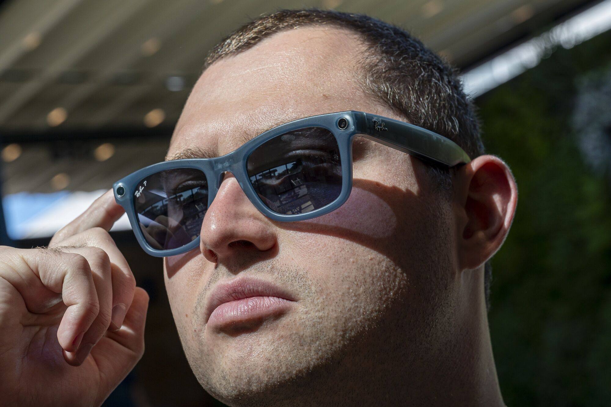 A man wears a pair of second-generation Ray-Ban Meta Smart Glasses. Photo: Bloomberg
