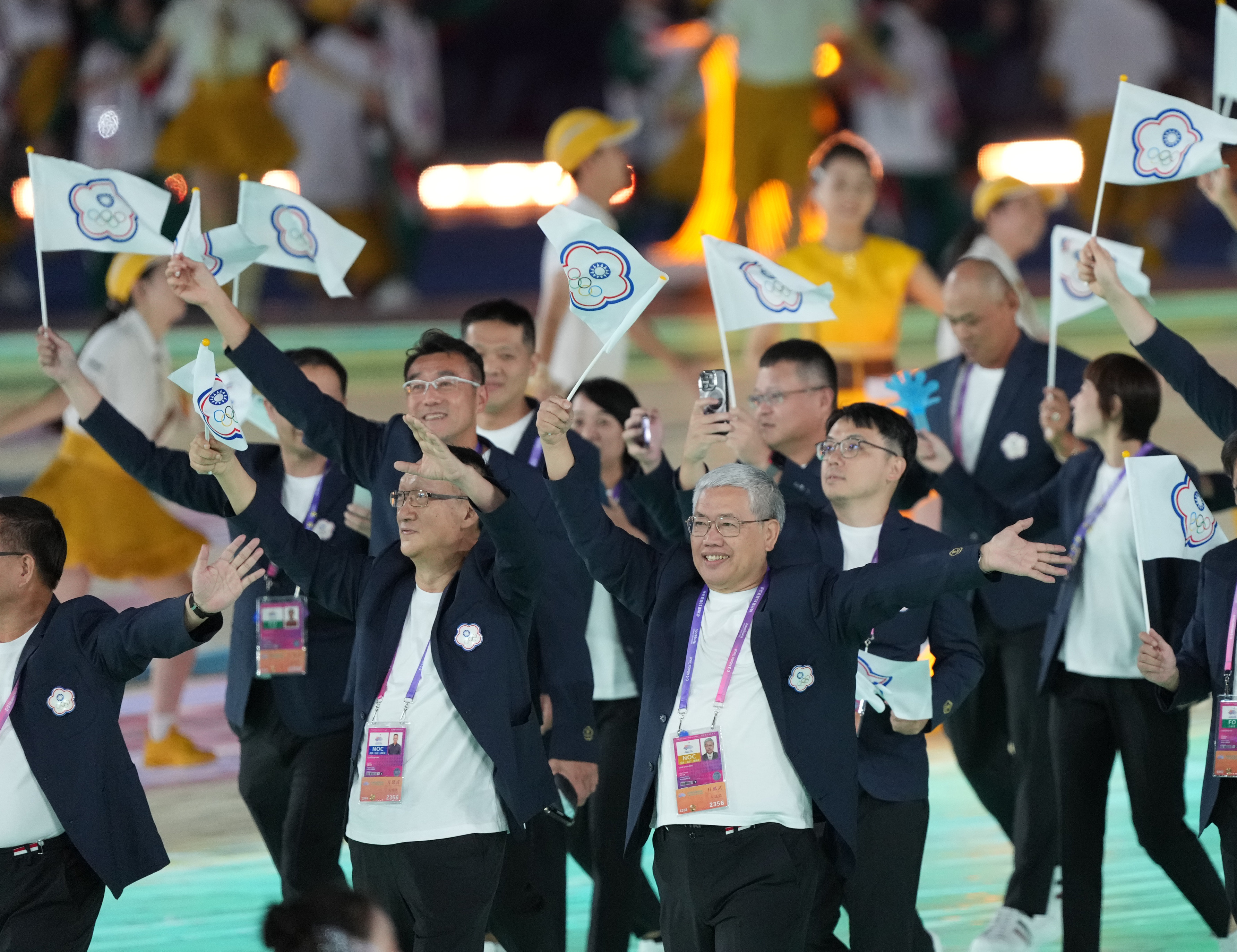 The Chinese Taipei delegation parades into the Hangzhou Olympic Sports Centre during the opening ceremony of the 19th Asian Games in Hangzhou in Zhejiang Province on September 23. Photo: Xinhua