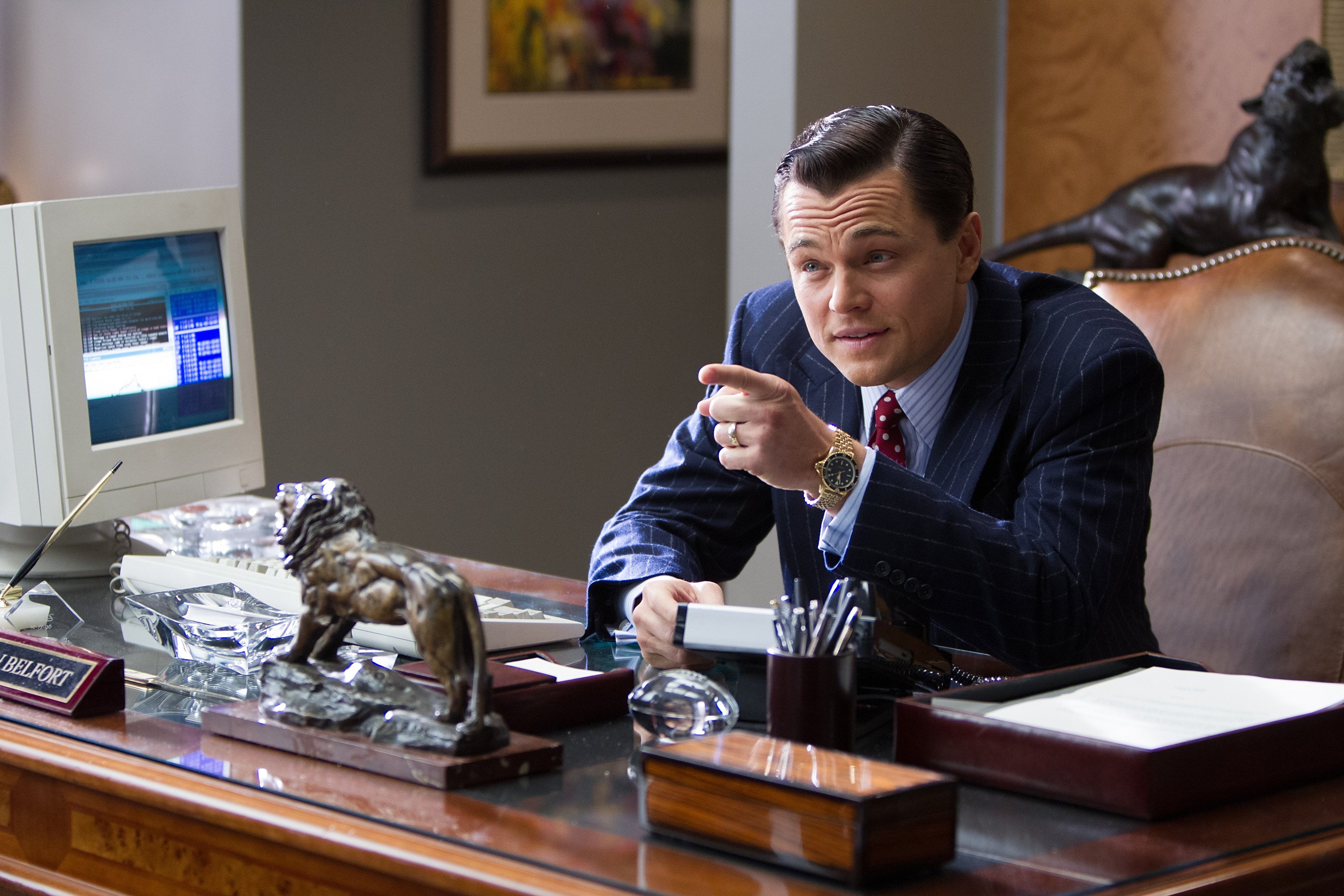 Still of the movie The Wolf of Wall Street, directed by Martin Scorsese, starring Leonardo DiCaprio. 48 Hours Magazine, Film Feature, 13FEB2014