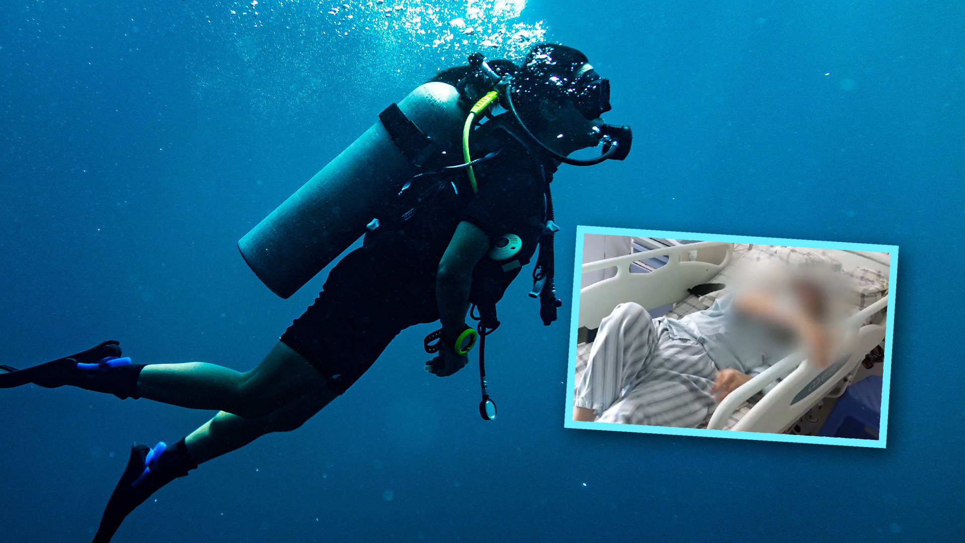 A thrill-seeking woman diver in China has amazed doctors and mainland social media by coming out of a month-long coma she was plunged into during a diving accident involving lead weights. Photo: SCMP composite/Shutterstock/Weibo