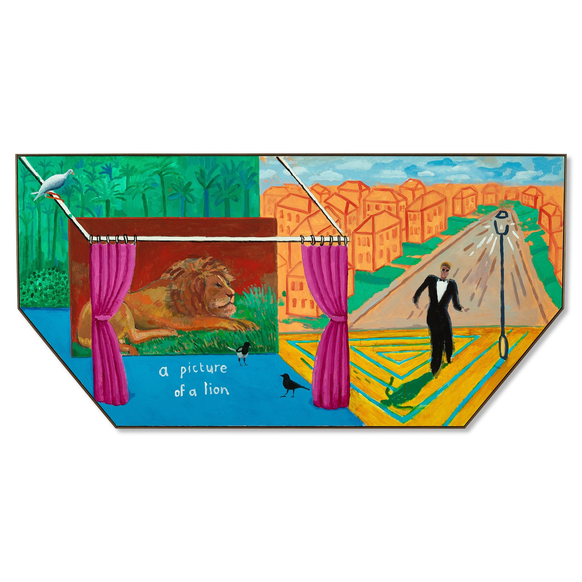 David Hockney’s A Picture of a Lion (2017) went unsold at a Sotheby’s auction in Hong Kong on Thursday. Photo: Sotheby’s