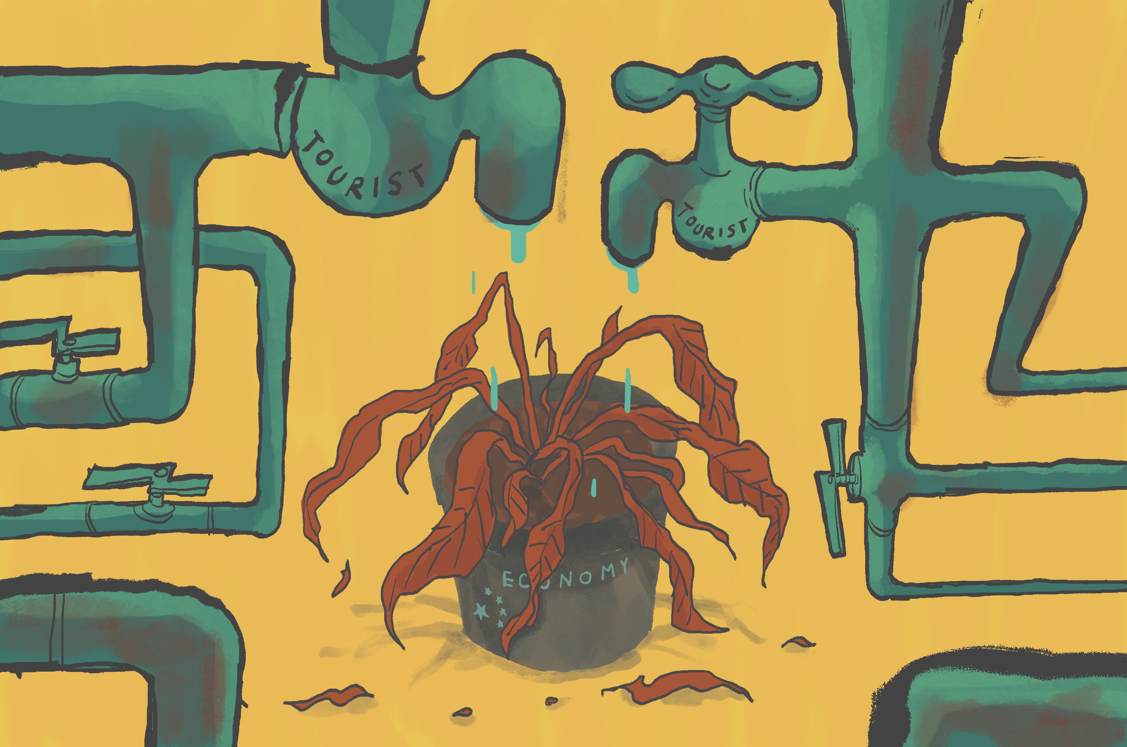 The slow recovery of the tourism sector in China after the pandemic is set to have wider implications for the economy. Illustration: Brian Wang