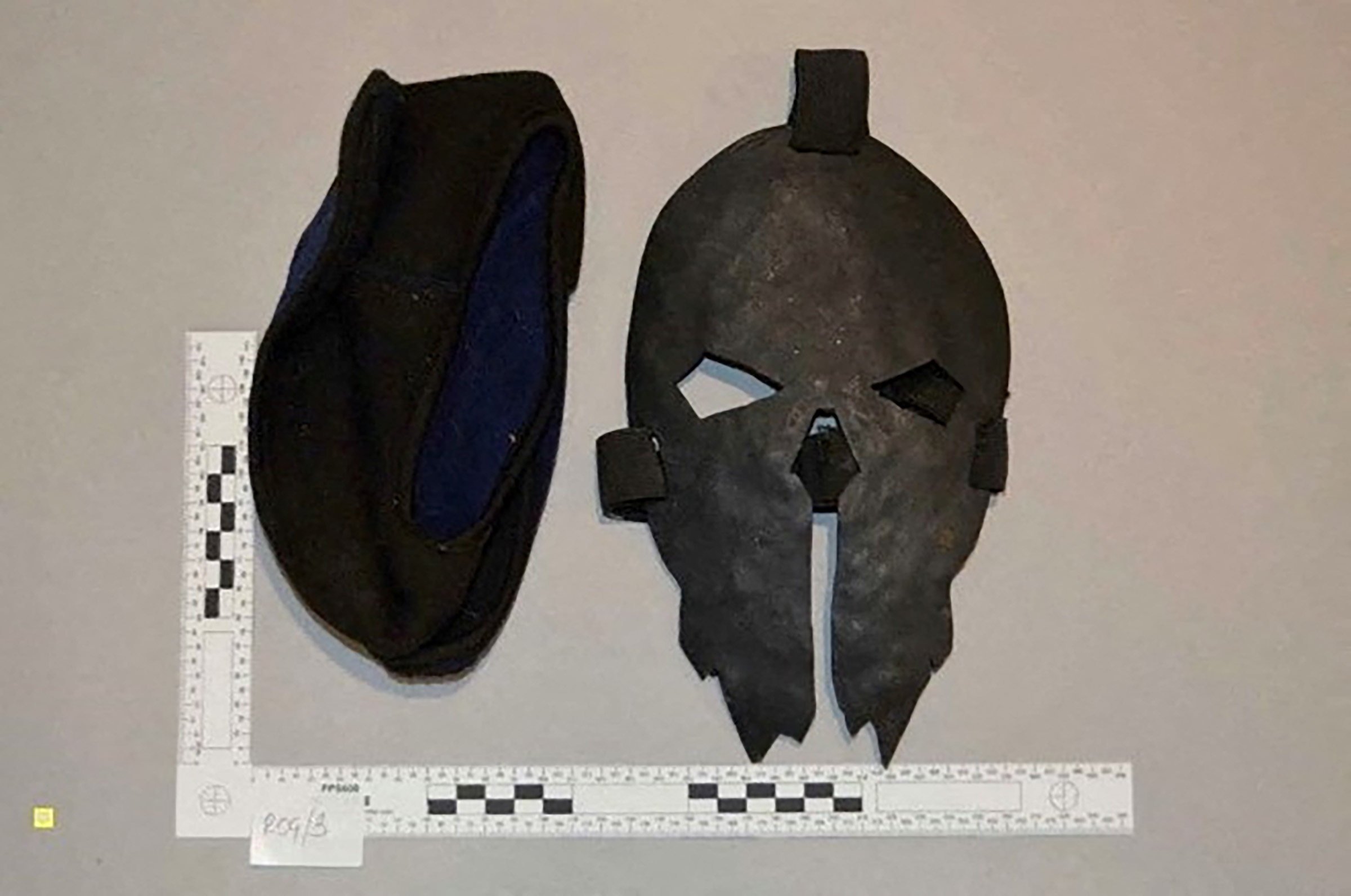 An image of the mask recovered from Jaswant Singh Chail on his arrest is seen in an undated handout image. Photo: Crown Prosecution Service via Reuters
