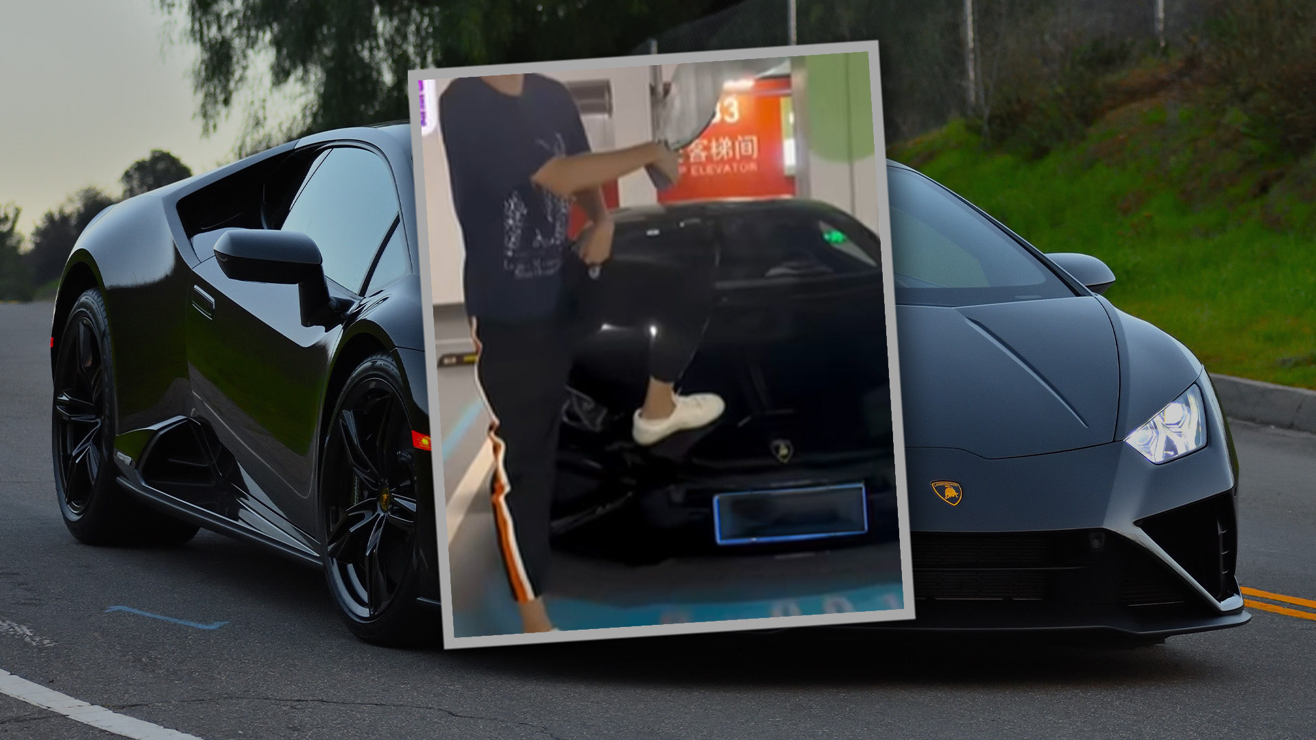 A 15-year-old boy in China who caused US$25,000 worth of damage to a Lamborghini sports car has refused to pay to have it fixed because he is “a minor” triggering widespread anger on mainland social media. Photo: SCMP composite/Shutterstock/Douyin