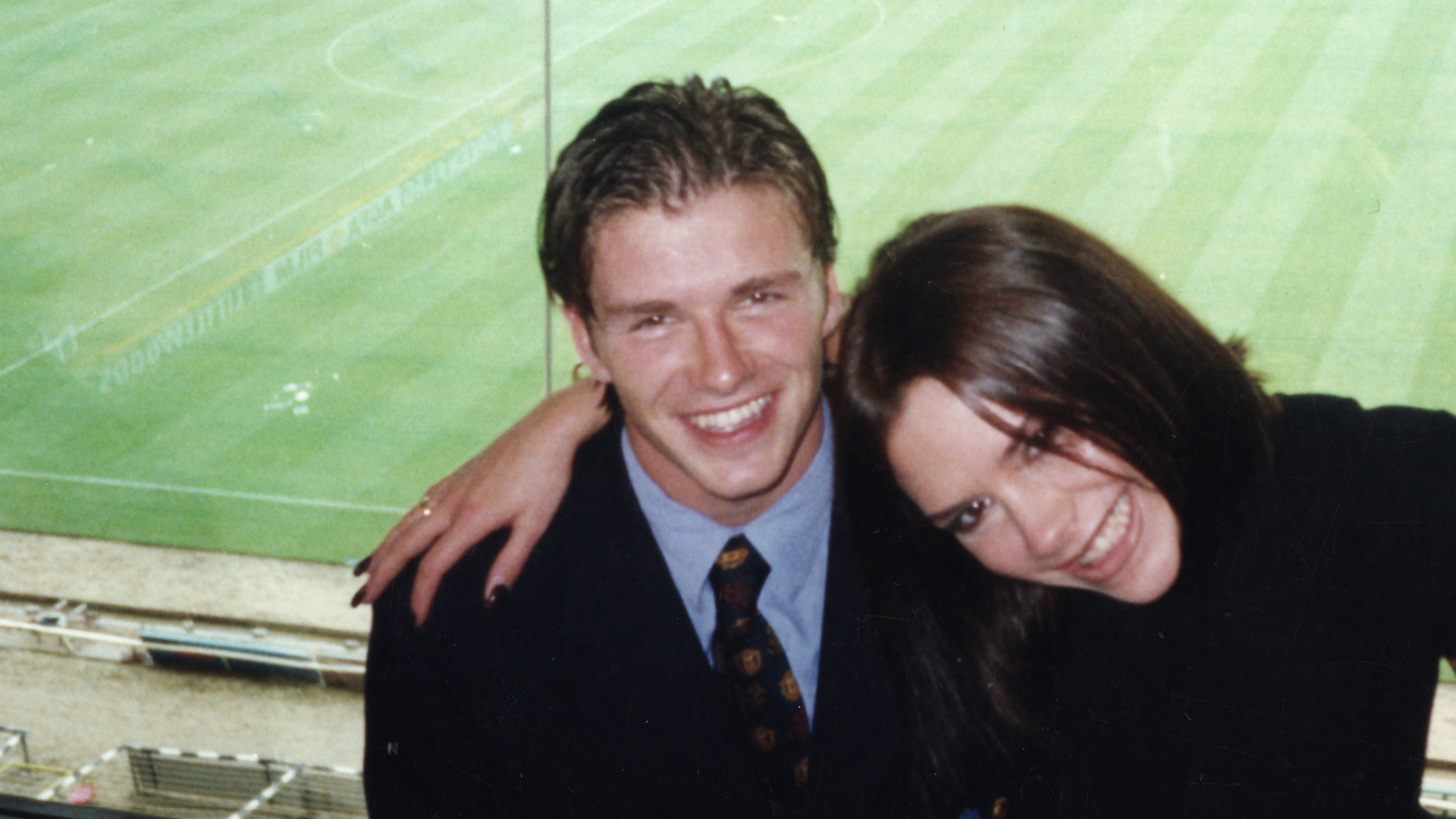 A still from “Beckham” shows Beckham with his future wife Victoria “Posh Spice” Adams. Photo: Netflix