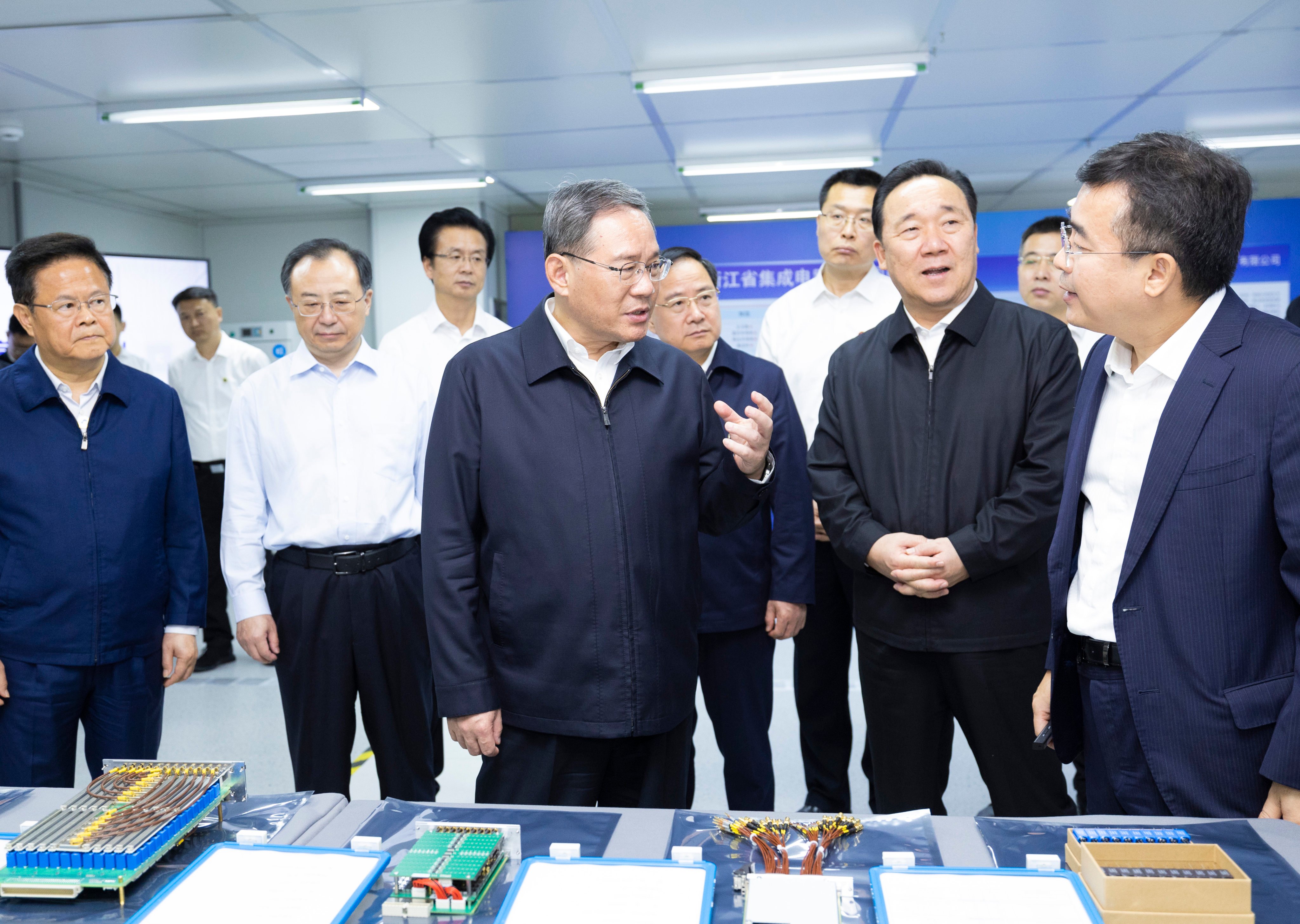 In China’s Zhejiang province on Saturday, Premier Li Qiang called on local officials and business owners to expedite their digital transformations. Photo: Xinhua