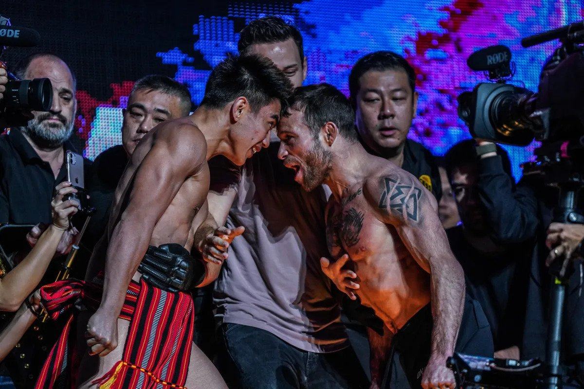 Joshua Pacio and Jarred Brooks at the ONE 164 face-offs in Manila. Photos: ONE Championship