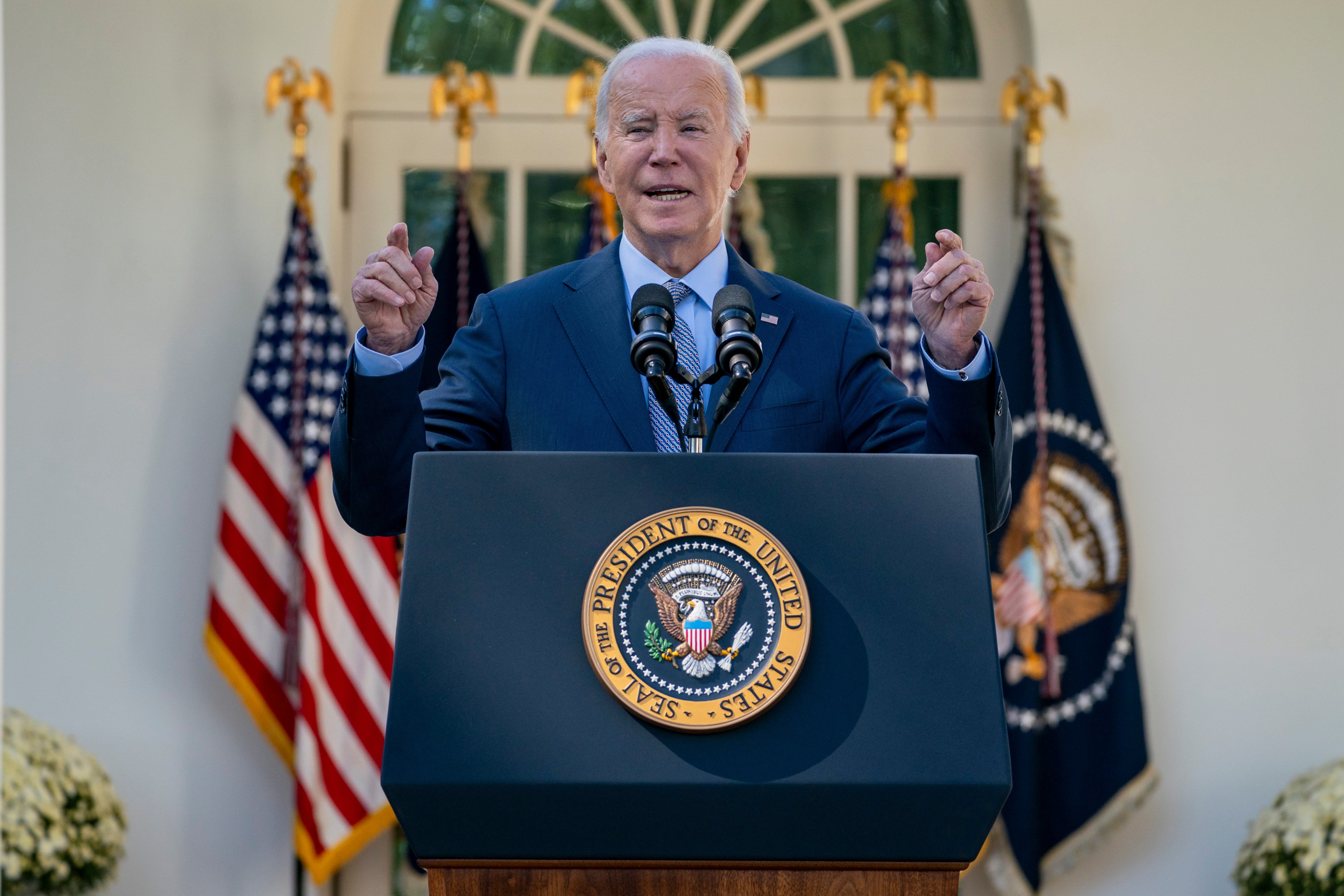US President Joe Biden speaks during an event at the White House on Wednesday. Photo: AP Photo
