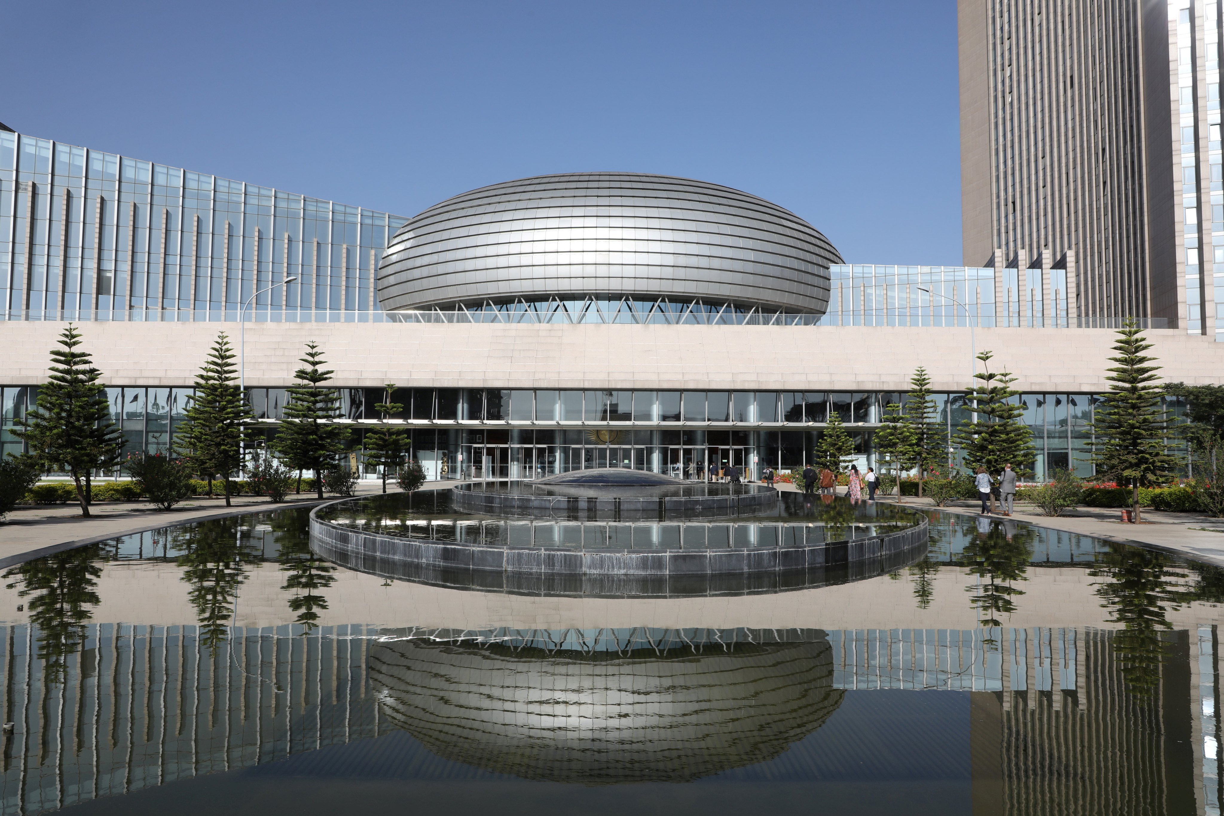 The facade of the headquarters of the African Union in Addis Ababa. The building, funded and built by Chinese entities, is symbolic of the country’s engagement with the continent. Photo: AFP