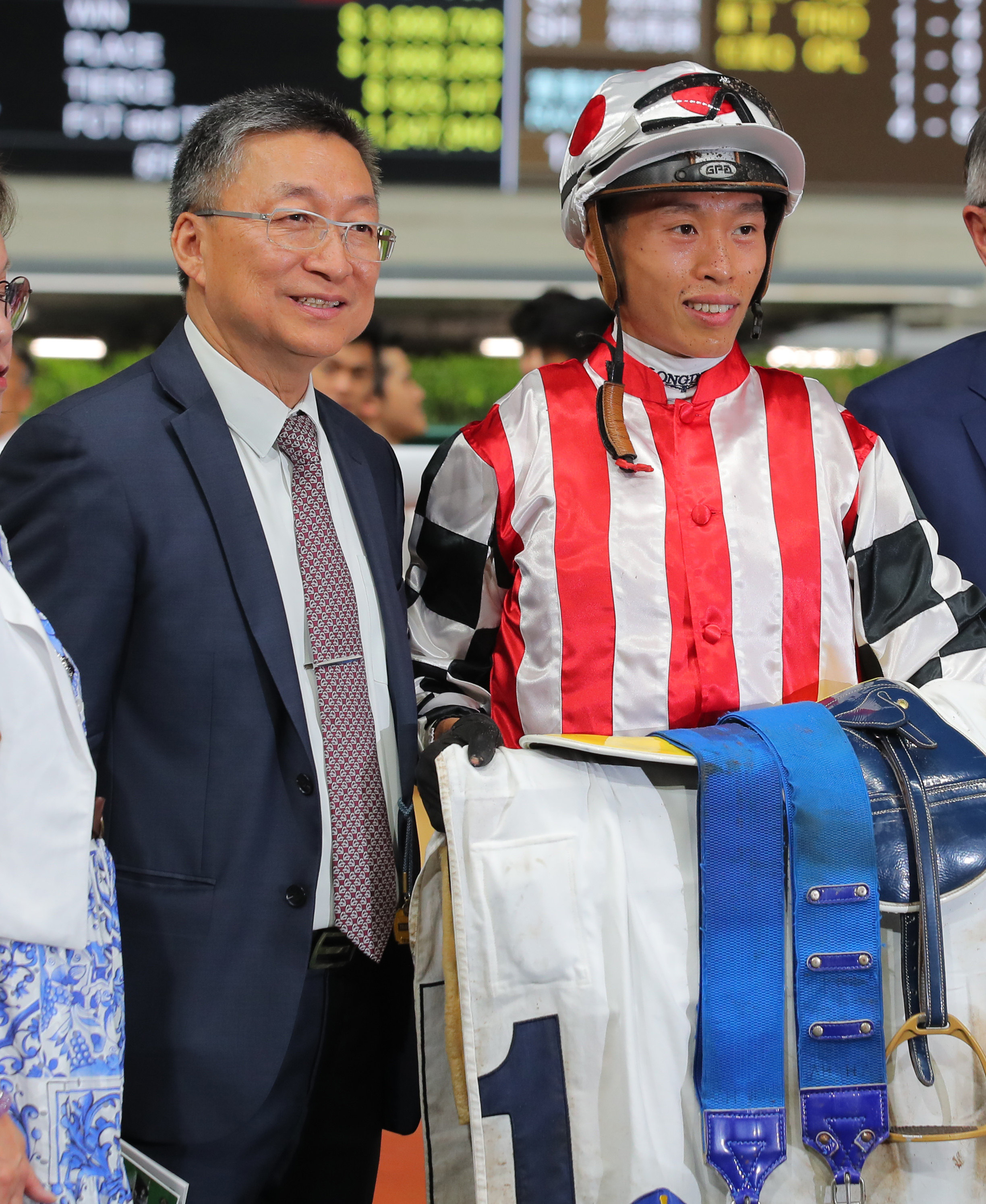 Trainer Francis Lui and jockey Vincent Ho after Joyful Hunter’s victory in July. Photo: Kenneth Chan