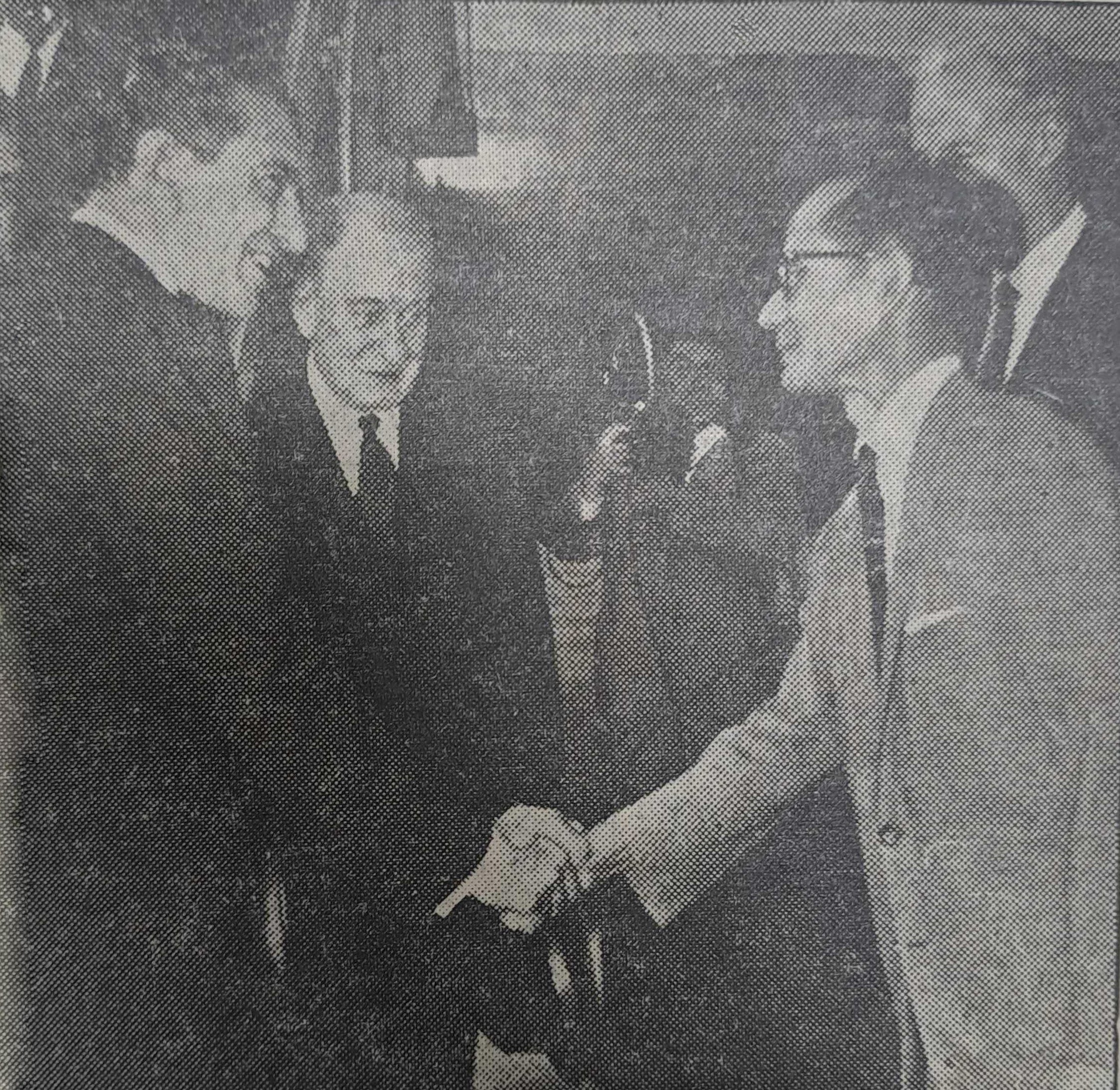 Mexican president Adolfo Lopez Mateos (left) is greeted by local representatives at Hong Kong’s Kai Tak Airport, on October 6, 1962. During a press conference at the airport, he refused to comment on the “build-up” in Cuba. Photo: SCMP