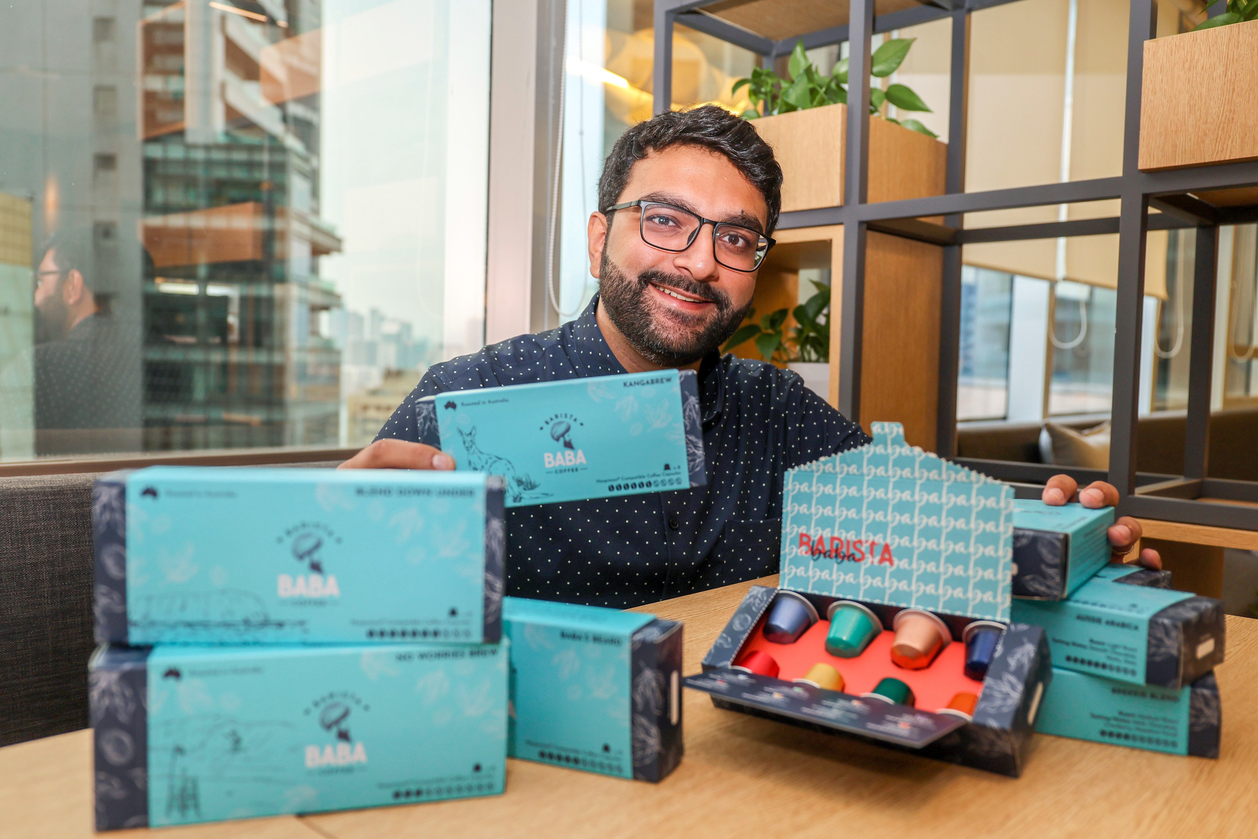 Hong Kong-born entrepreneur Krshna Moriani founded Barista Baba Coffee, which brings Australian-style coffee beans and pods to Hong Kong. In doing so he opted not to run his late father’s watch import-export business.  Photo: Edmond So