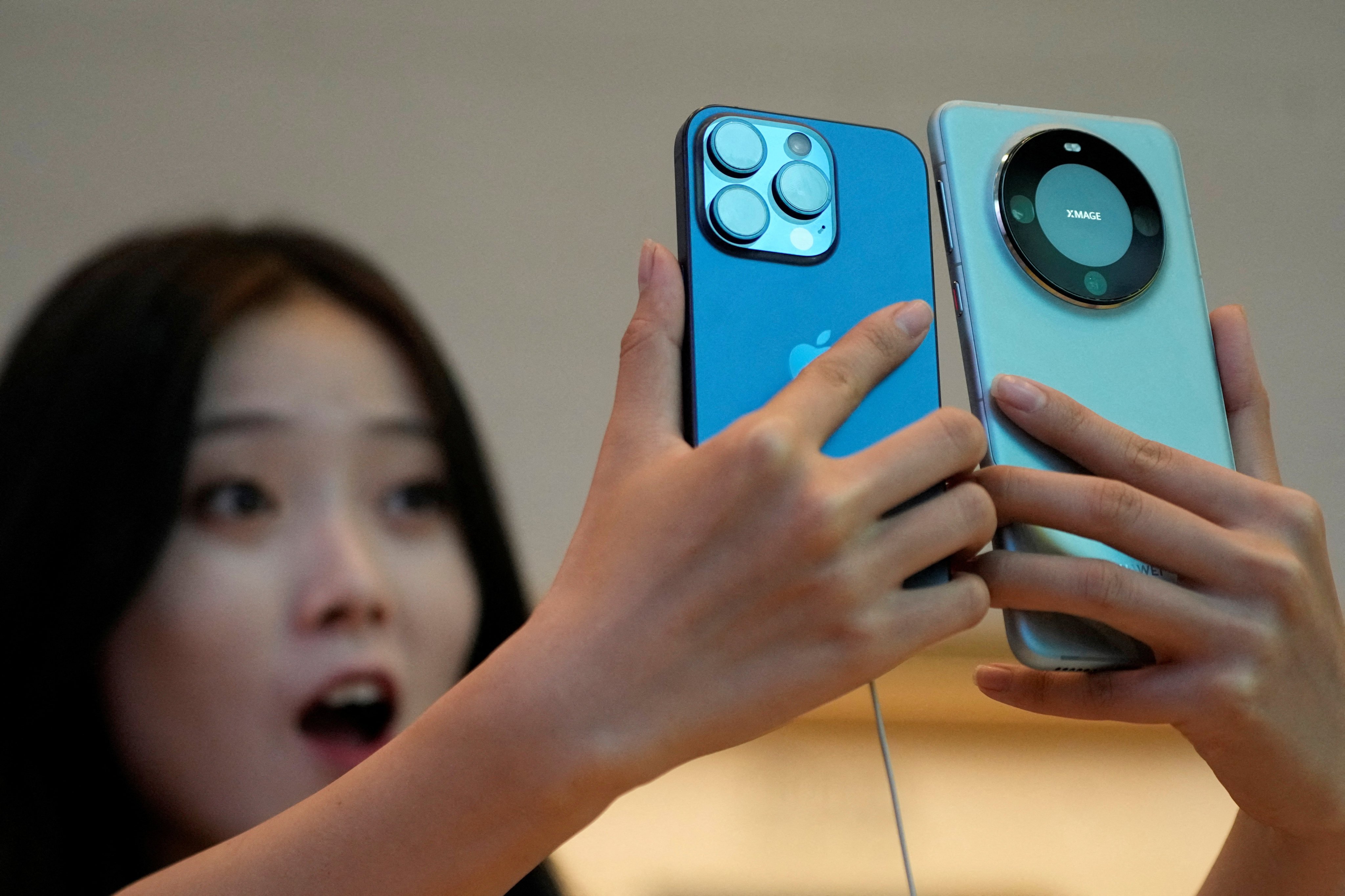 China’s smartphone market outlook for the rest of 2023 is expected to improve on the back of demand for Apple’s iPhone 15 and Huawei Technologies’ Mate 60 Pro 5G handsets. Photo: Reuters