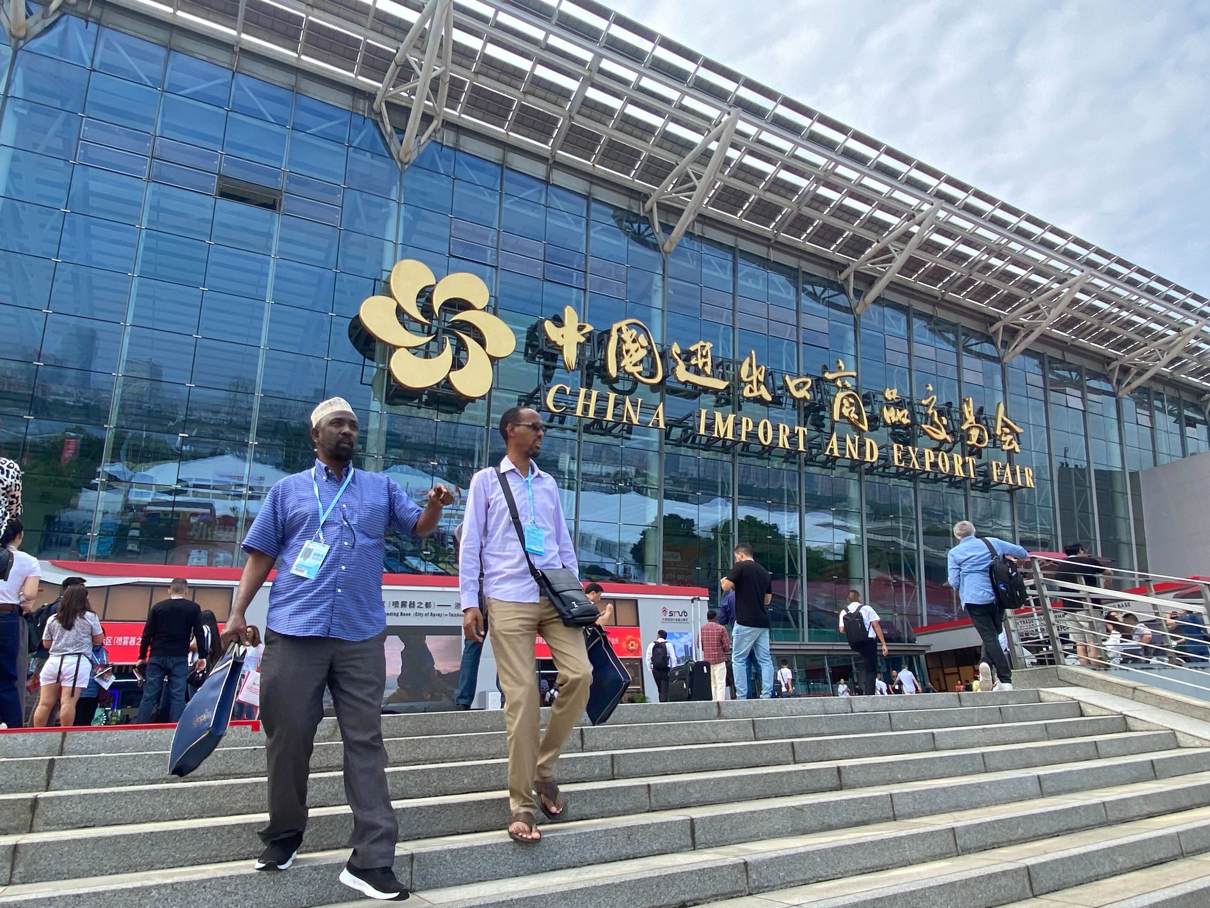 Exhibitors and buyers on the opening day of the Canton Fair in Guangzhou. Photo: He Huifeng