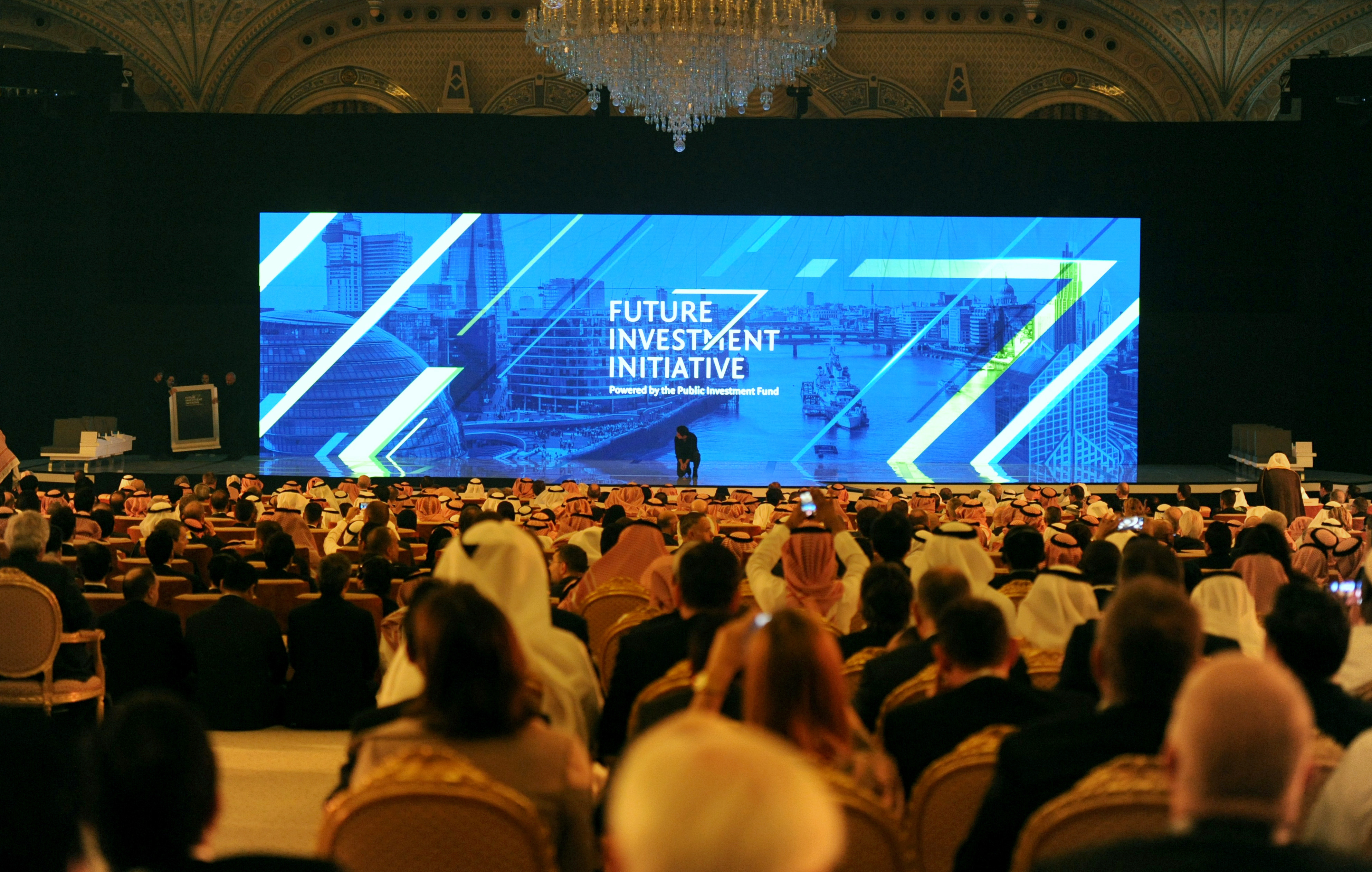 Attendees at the Future Investment Initiative (FII) conference in Riyadh on October 23, 2022. Photo: AFP