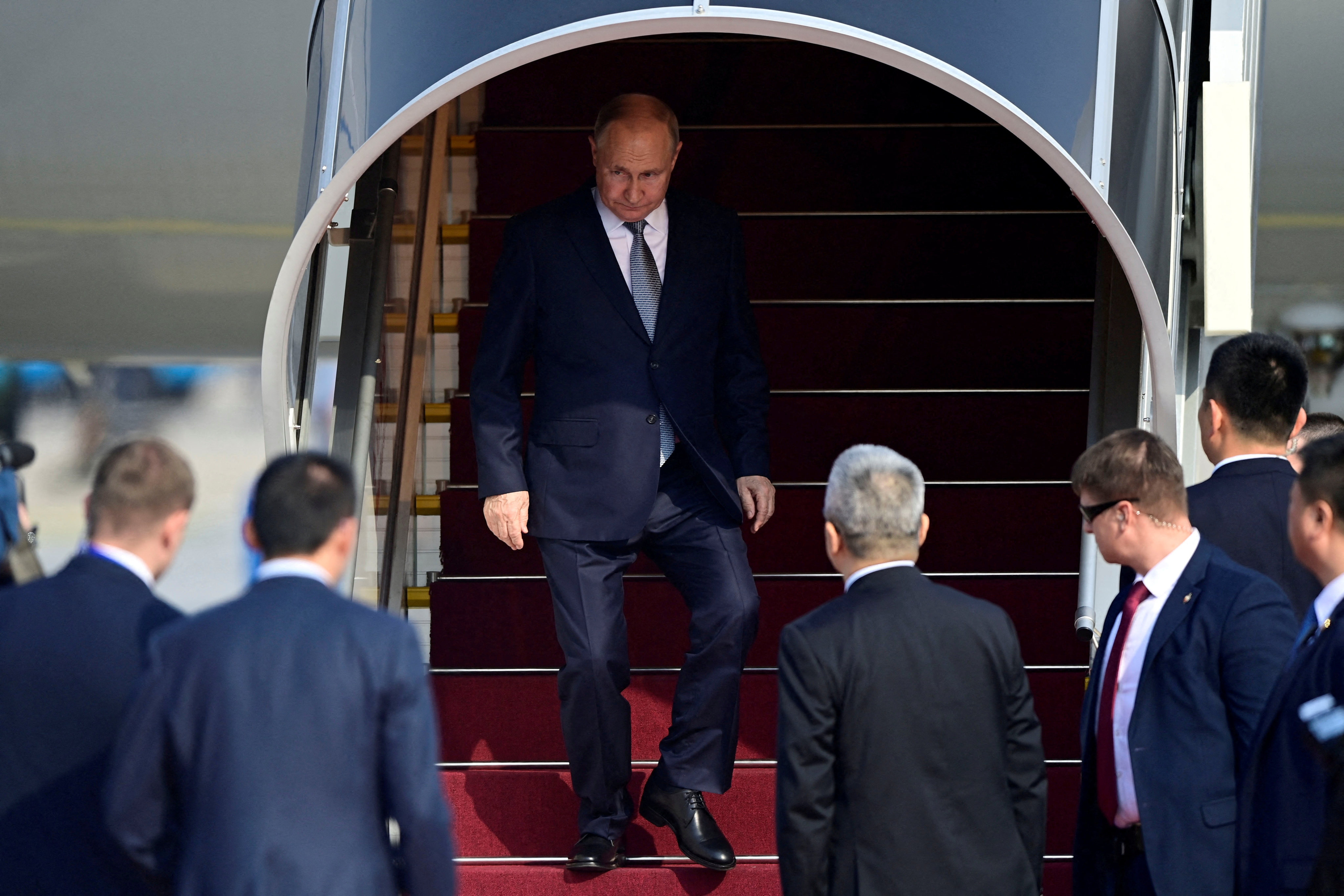 Russia’s President Vladimir Putin arrives in Beijing on Tuesday, his first trip outside the former Soviet Union since the ICC issued an arrest warrant for him over the war in Ukraine. Photo: via Reuters
