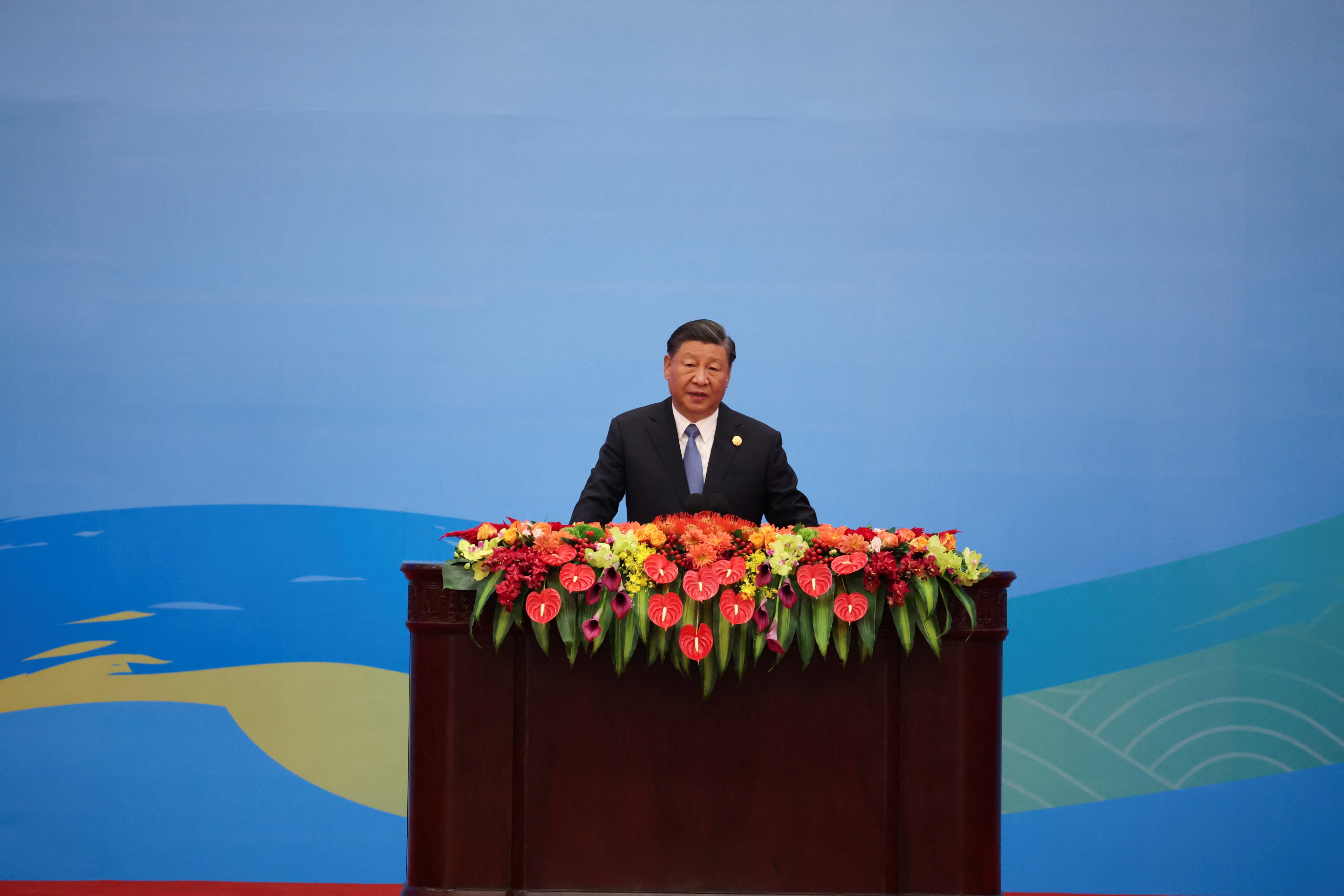 Chinese President Xi Jinping addresses the belt and road forum in Beijing. Photo: Reuters