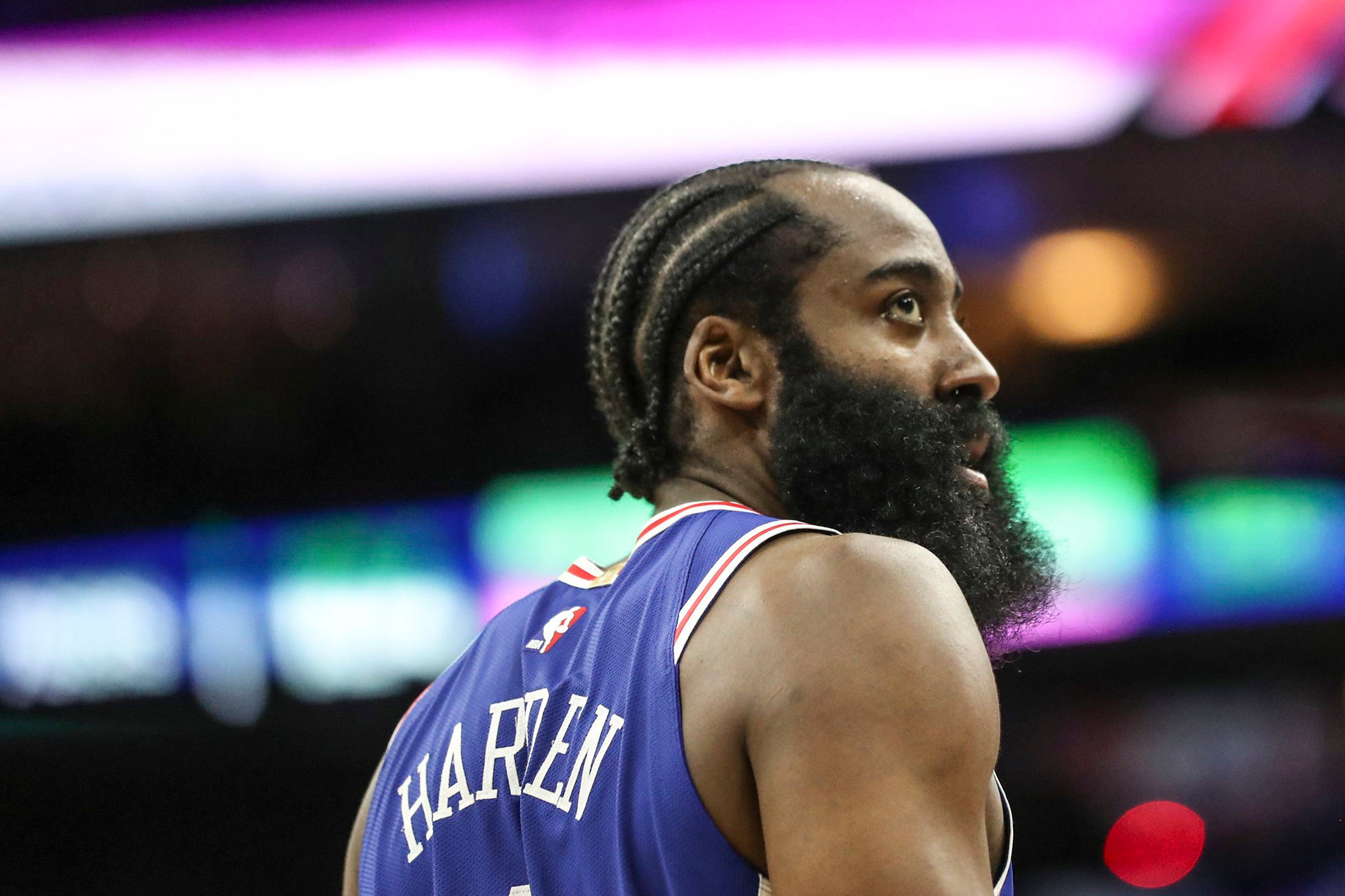The 76ers have had discussions with the Los Angeles Clippers centered around James Harden. Photo: TNS