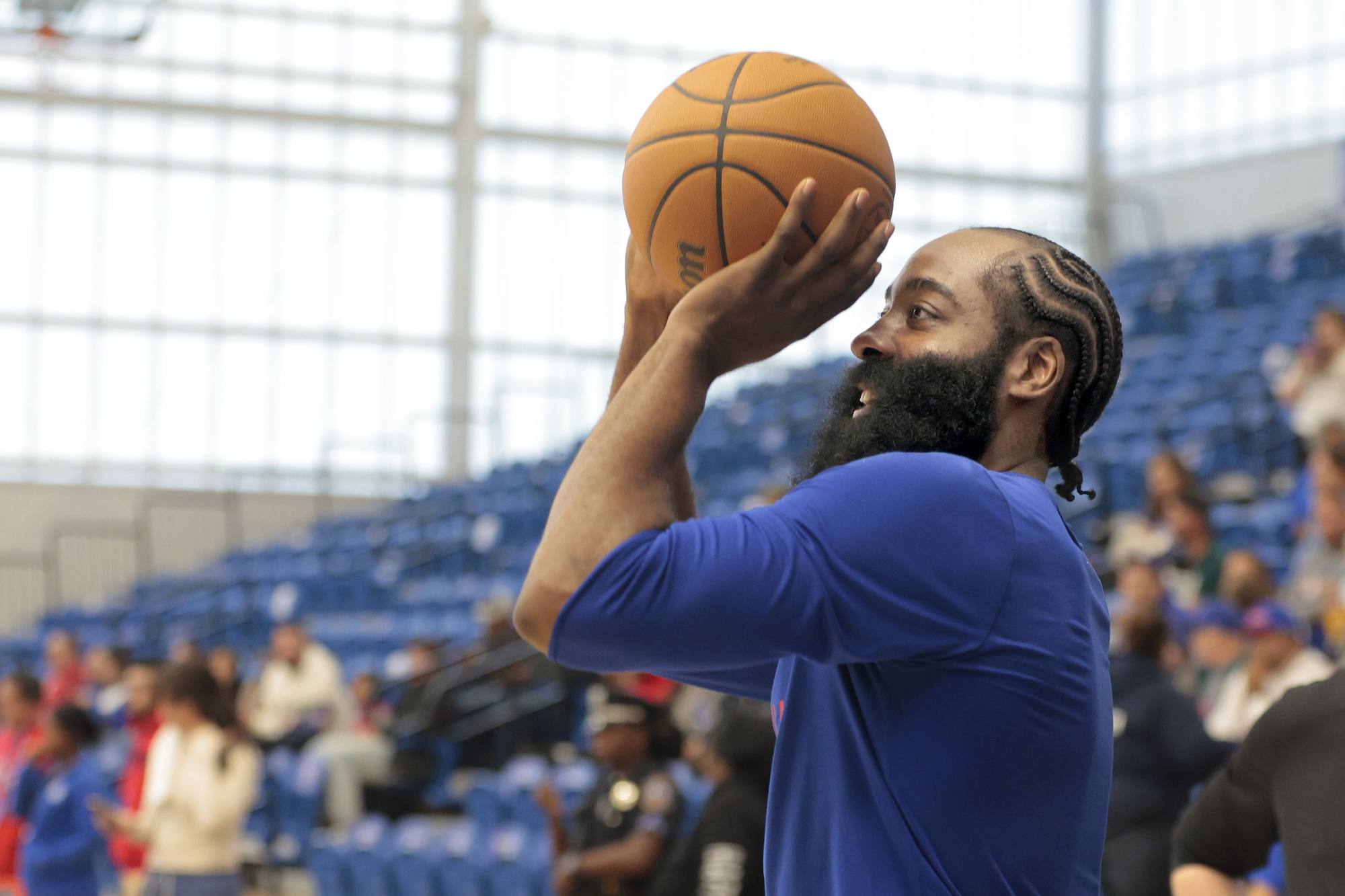 76ers point guard James Harden skips practice amid ongoing trade  negotiations, leaving head coach at a loss