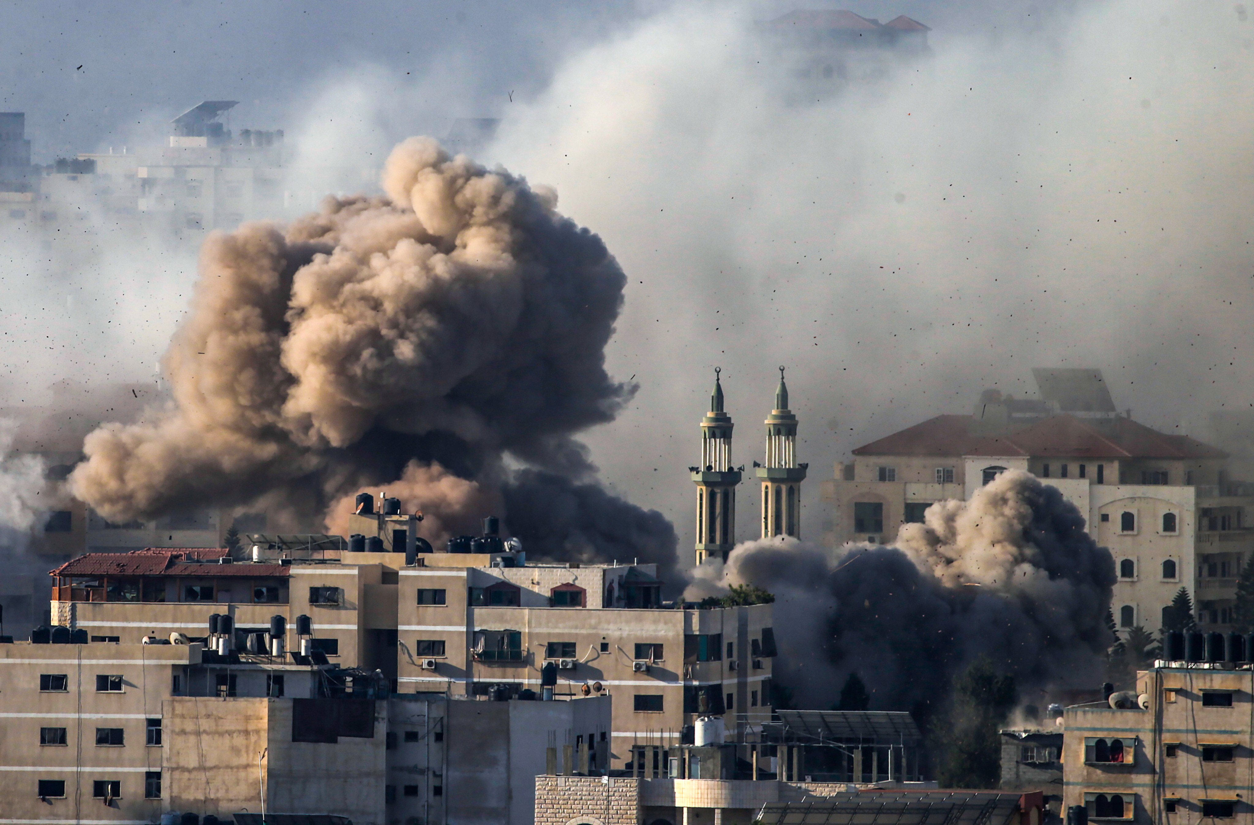 Smoke rises following an Israeli airstrike in the Tal Al-Hawa neighbourhood in Gaza on Friday. Photo: EPA-EFE