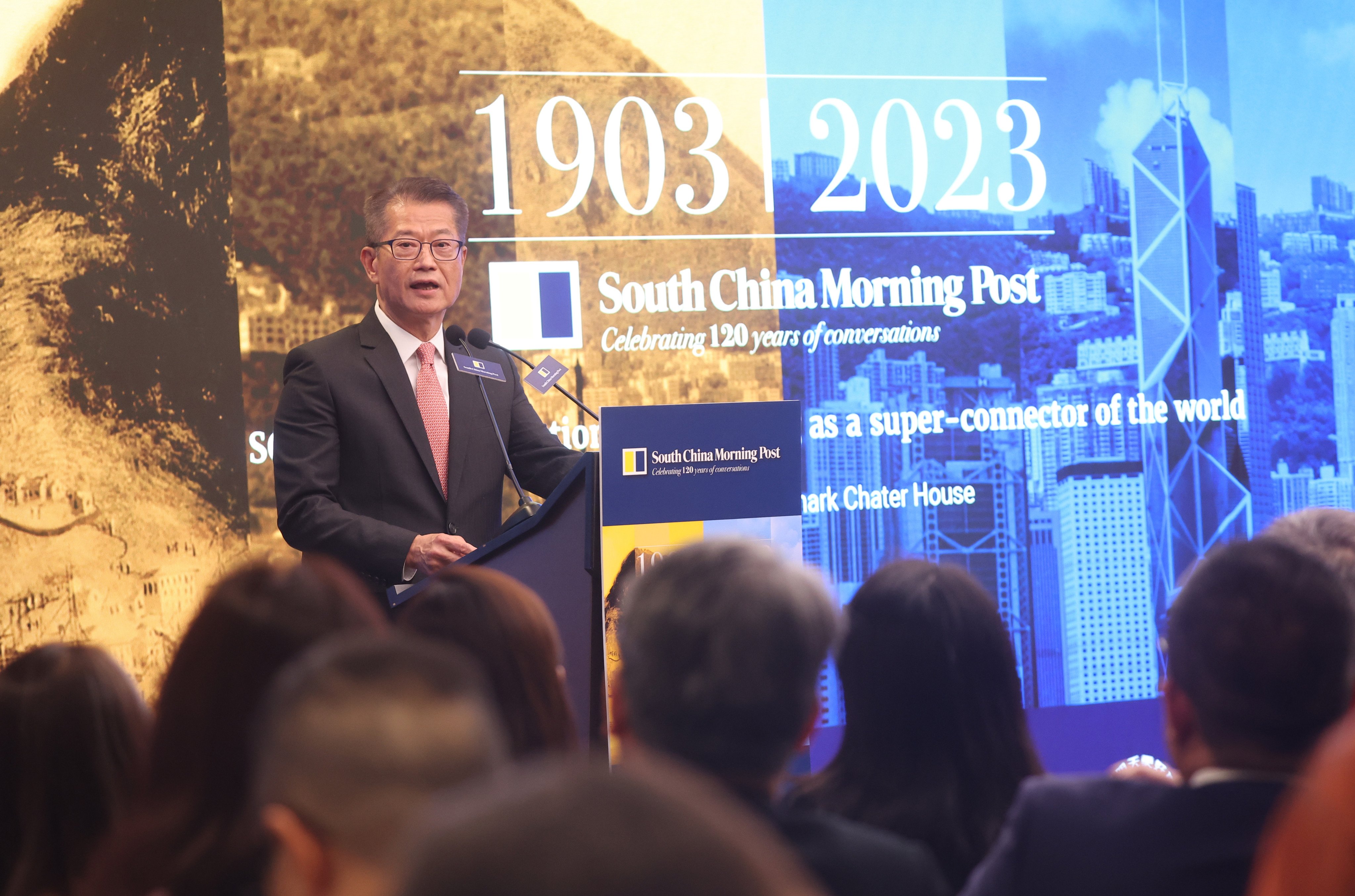 Financial Secretary Paul Chan at the ‘SCMP 120 Conversations’ event on Friday. Photo: Edmond So