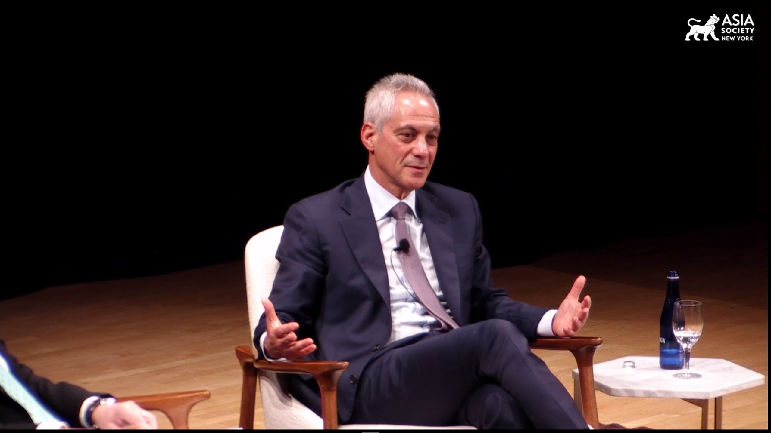 US Ambassador to Japan Rahm Emanuel speaking at the Asia Society in New York on Friday. Photo: Asia Society 