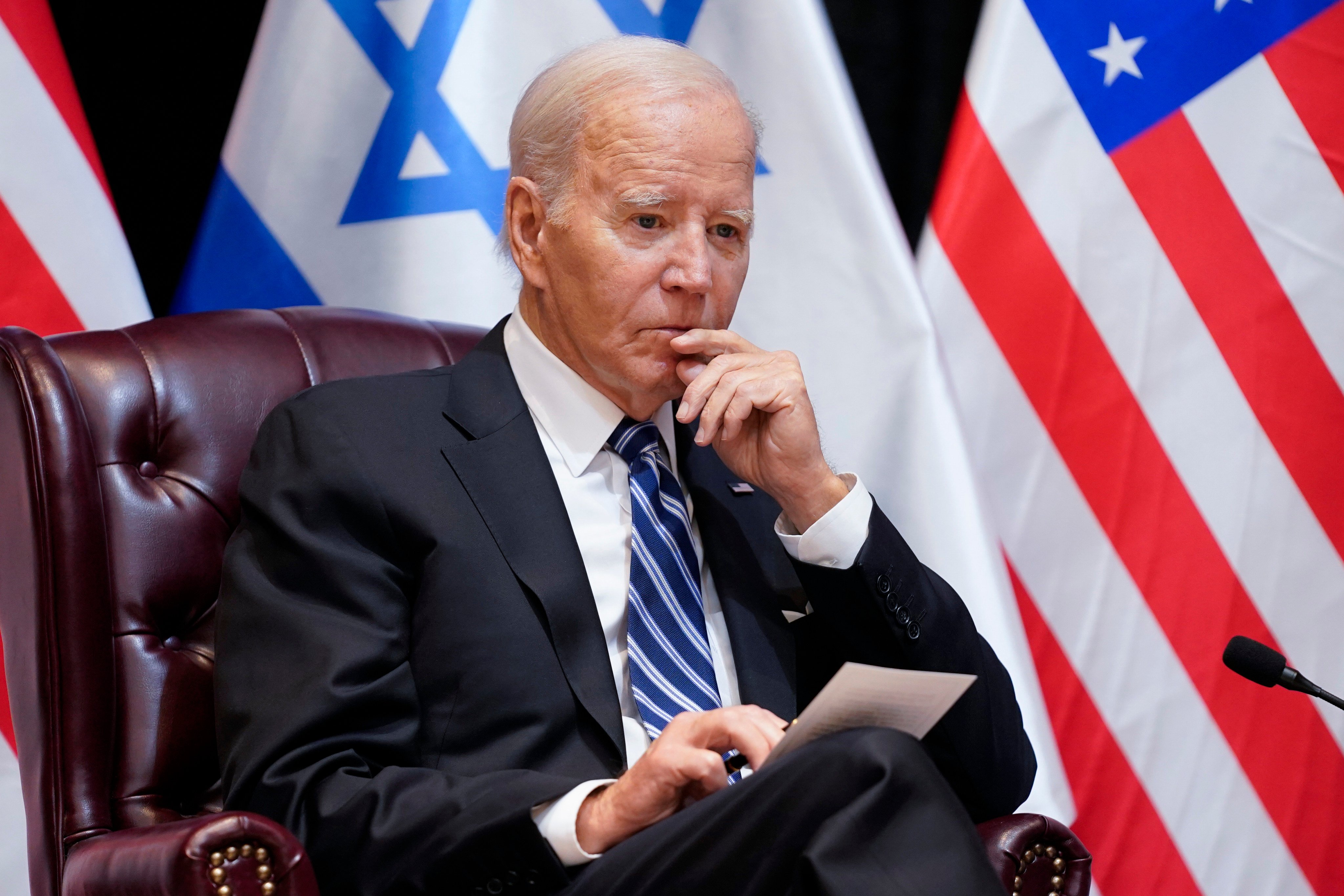 US President Joe Biden during a meeting with Israeli Prime Minister Benjamin Netanyahu in Tel Aviv last week. Photo: AP