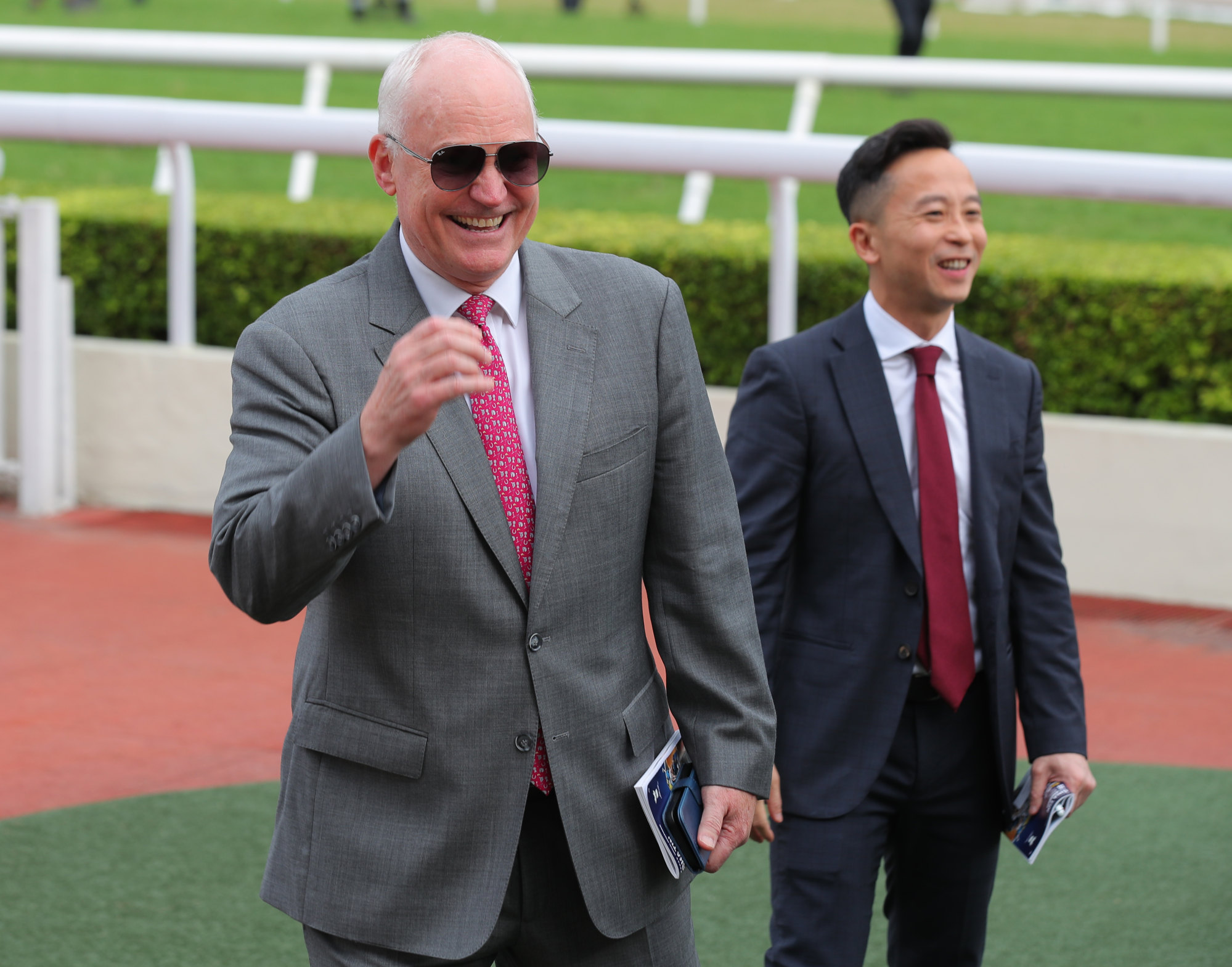 David Hall is all smiles following Invincible Sage’s win over 1,000m at Sha Tin on Sunday.