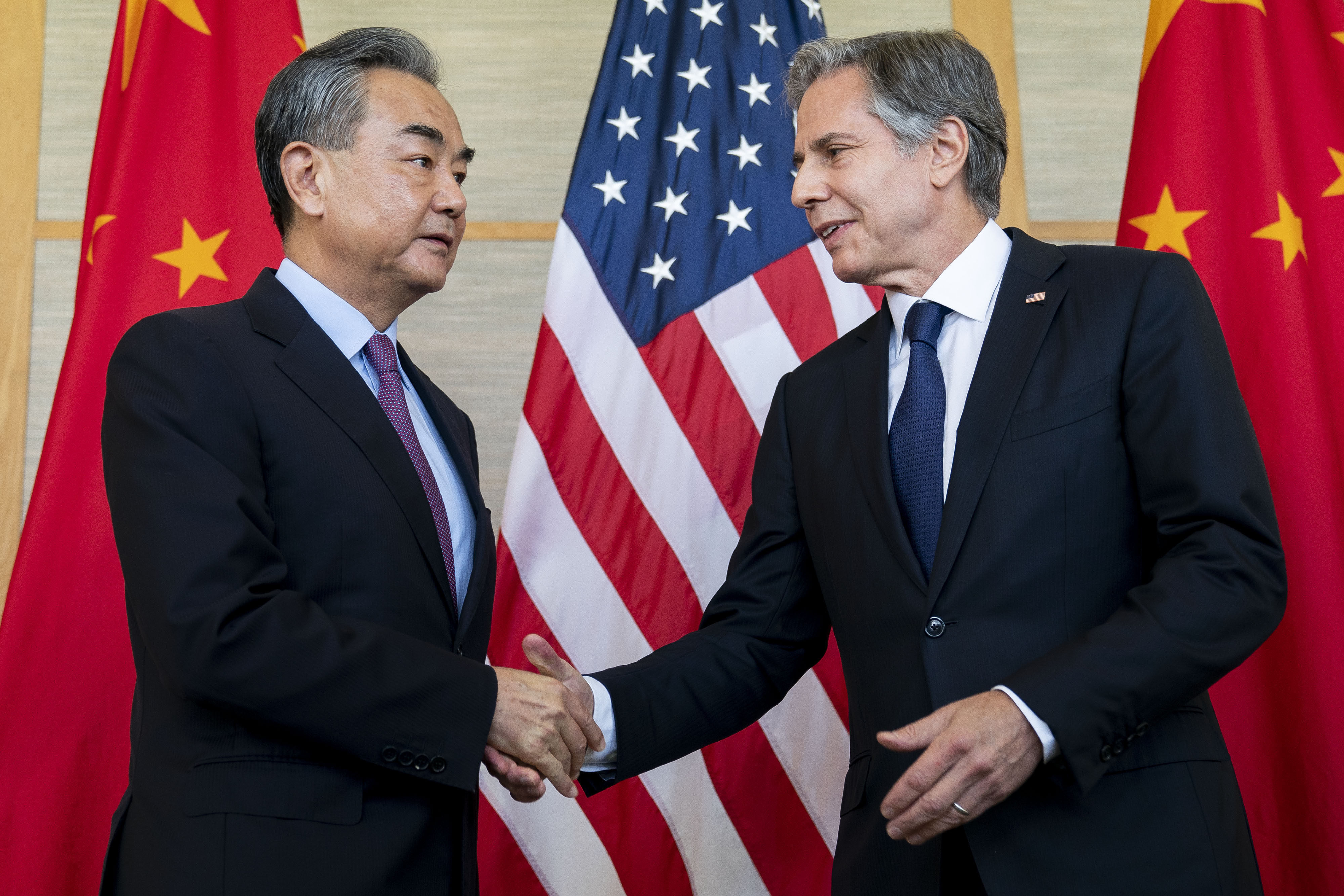 US Secretary of State Antony Blinken shakes hands with China’s Foreign Minister Wang Yi during a meeting in Bali, Indonesia in July 2022. Photo: AP