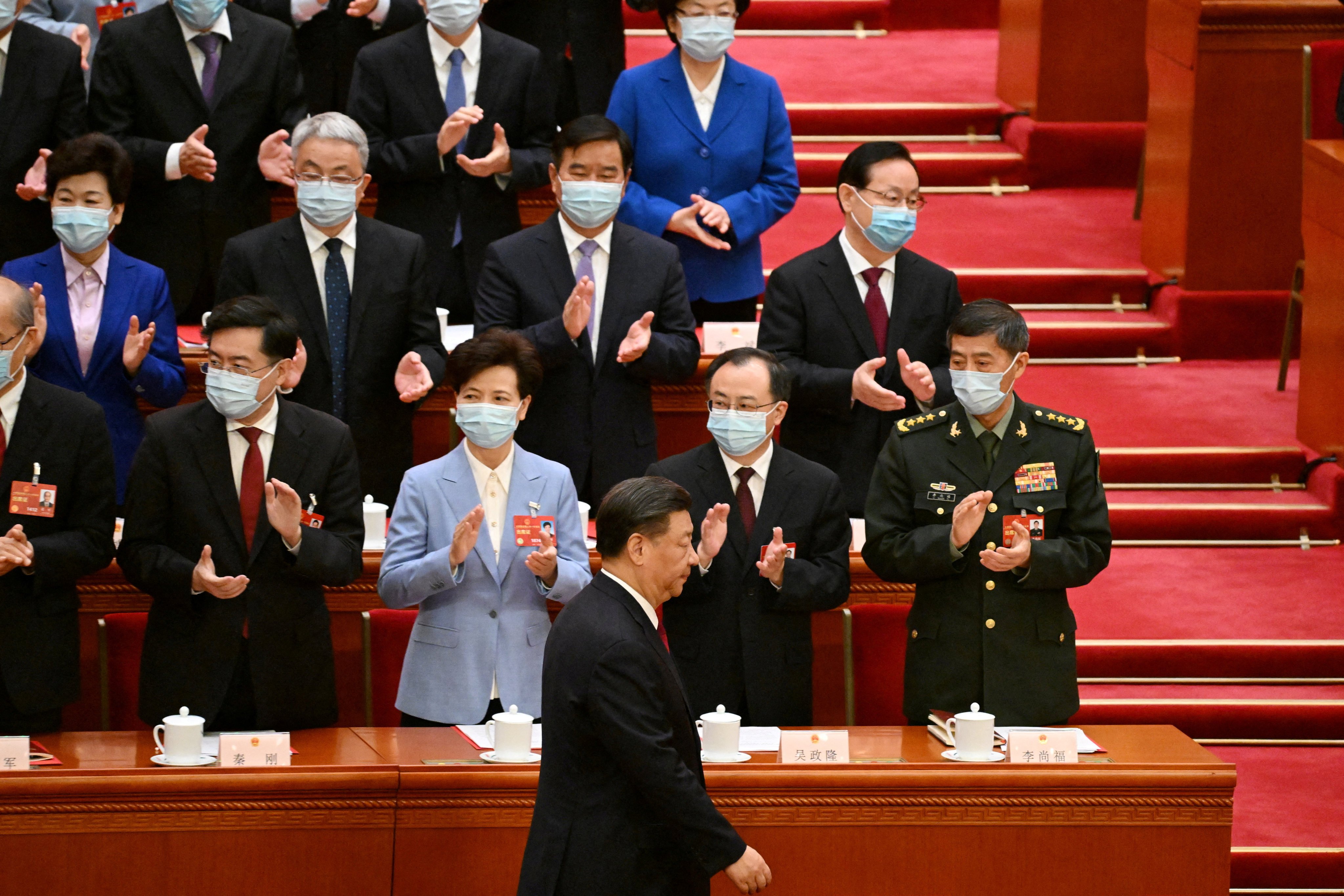 Li Shangfu (right), who was stripped of his role as defence minister and his membership in the Central Military Commission, was the fourth highest ranking member in the seven-seat body, behind President Xi Jinping and the commission’s deputy chairman, Zhang Youxia. Photo: Pool via Reuters 