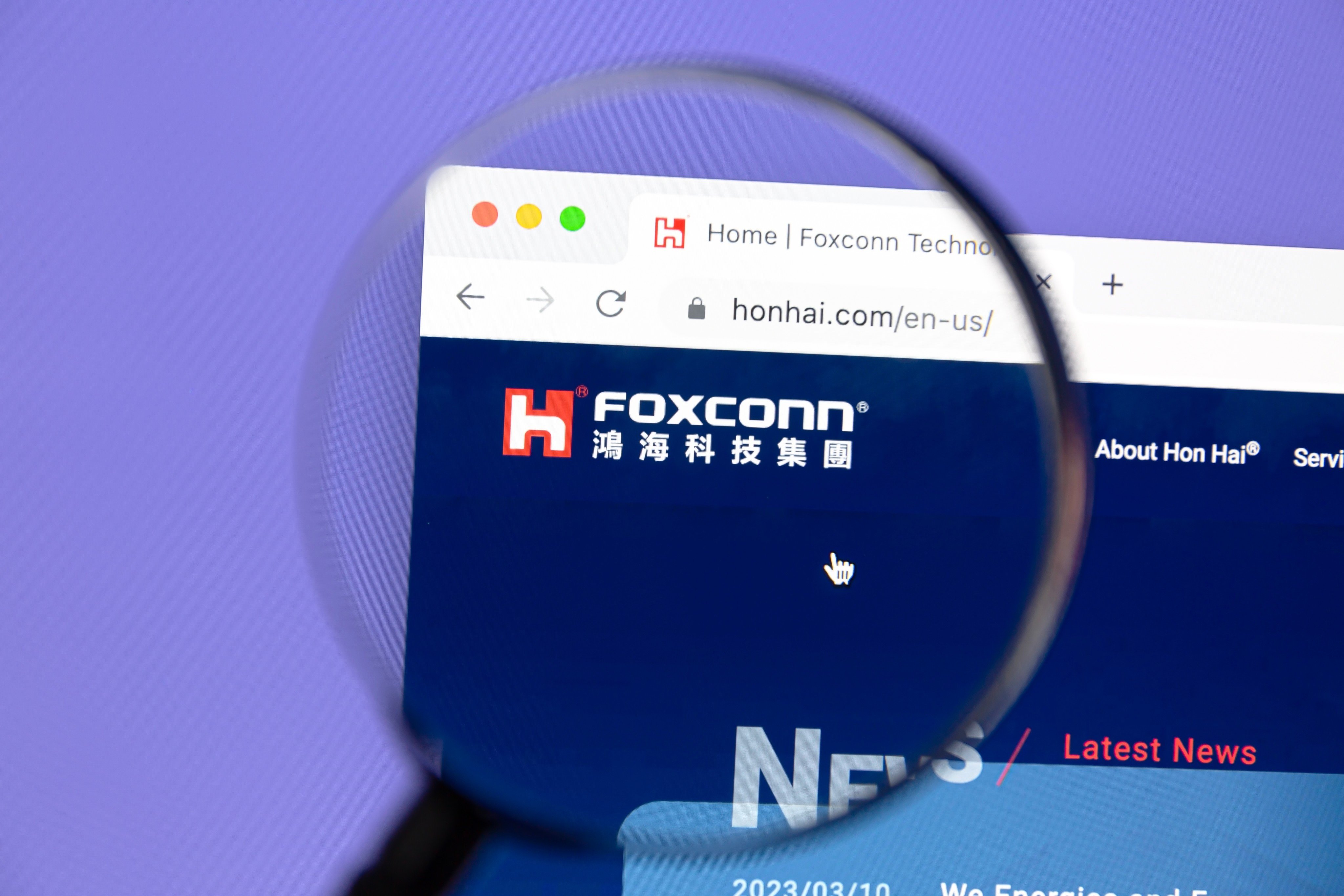 Chinese authorities are conducting tax audits and reviewing land use by Foxconn Technology Group on the mainland, state media reported on October 22, 2023. Photo: Shutterstock