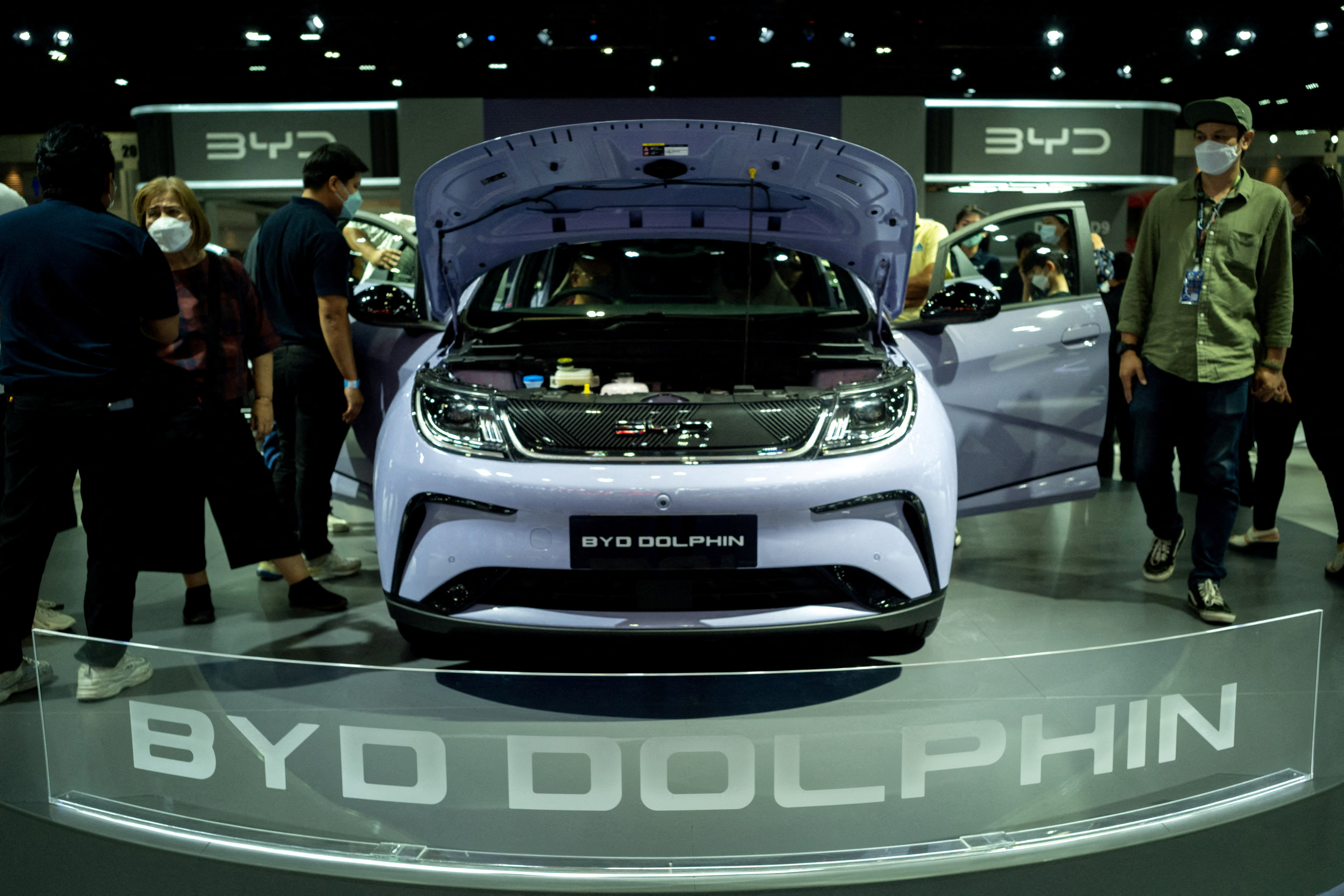 A BYD Dolphin EV car at the 44th Bangkok International Motor Show in Bangkok. Thailand is hoping to lure some of China’s largest EV car makers to the country. Photo: Reuters