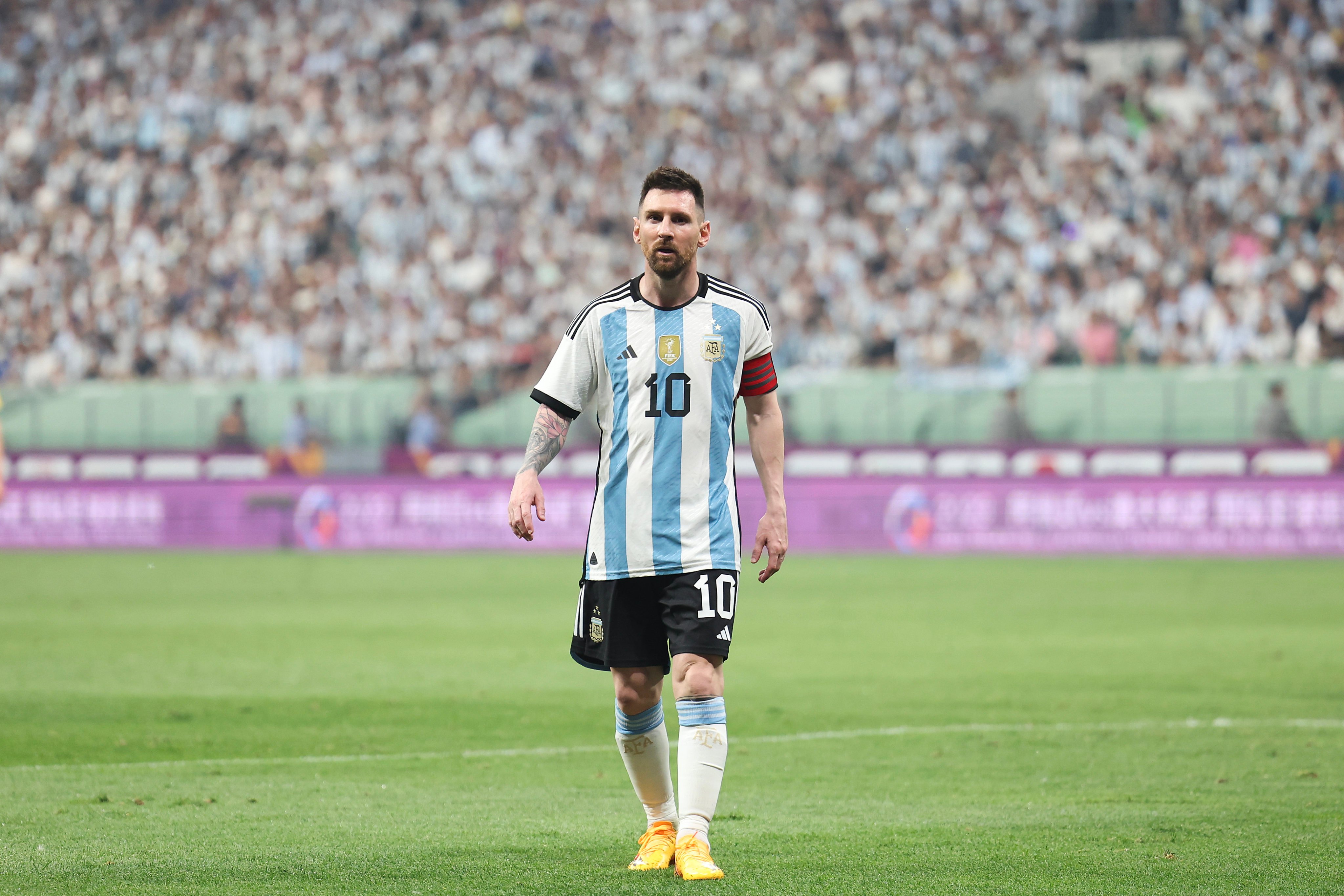 Lionel Messi looks on during the international friendly between Argentina and Australia at Workers Stadium on June 15, 2023 in Beijing, China. Photo: Getty Images