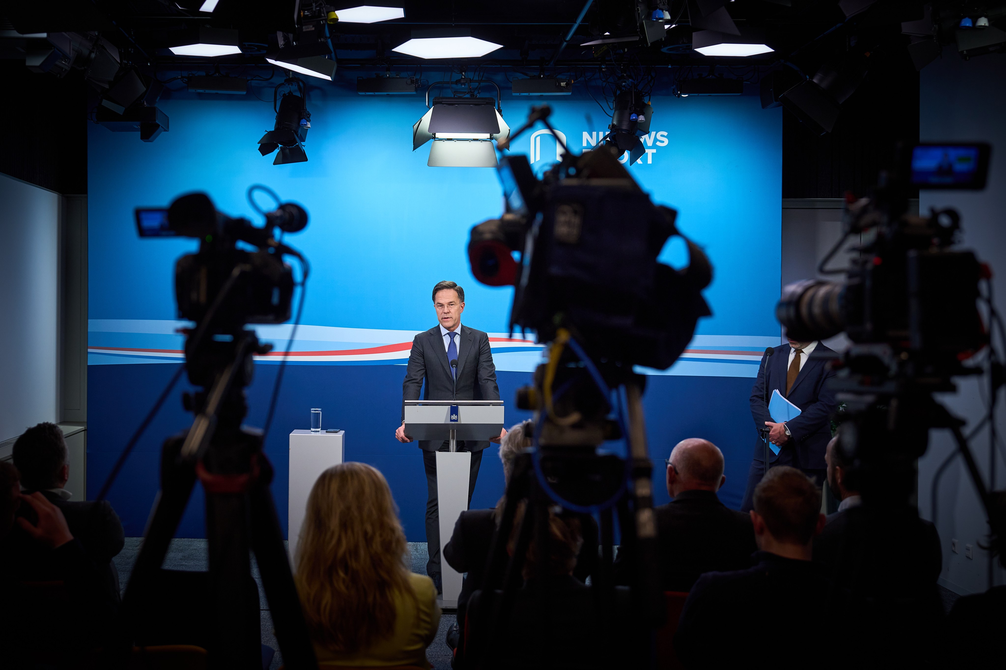Dutch Prime Minister Mark Rutte speaks after the weekly Council of Ministers in The Hague on May 12. Photo: EPA-EFE