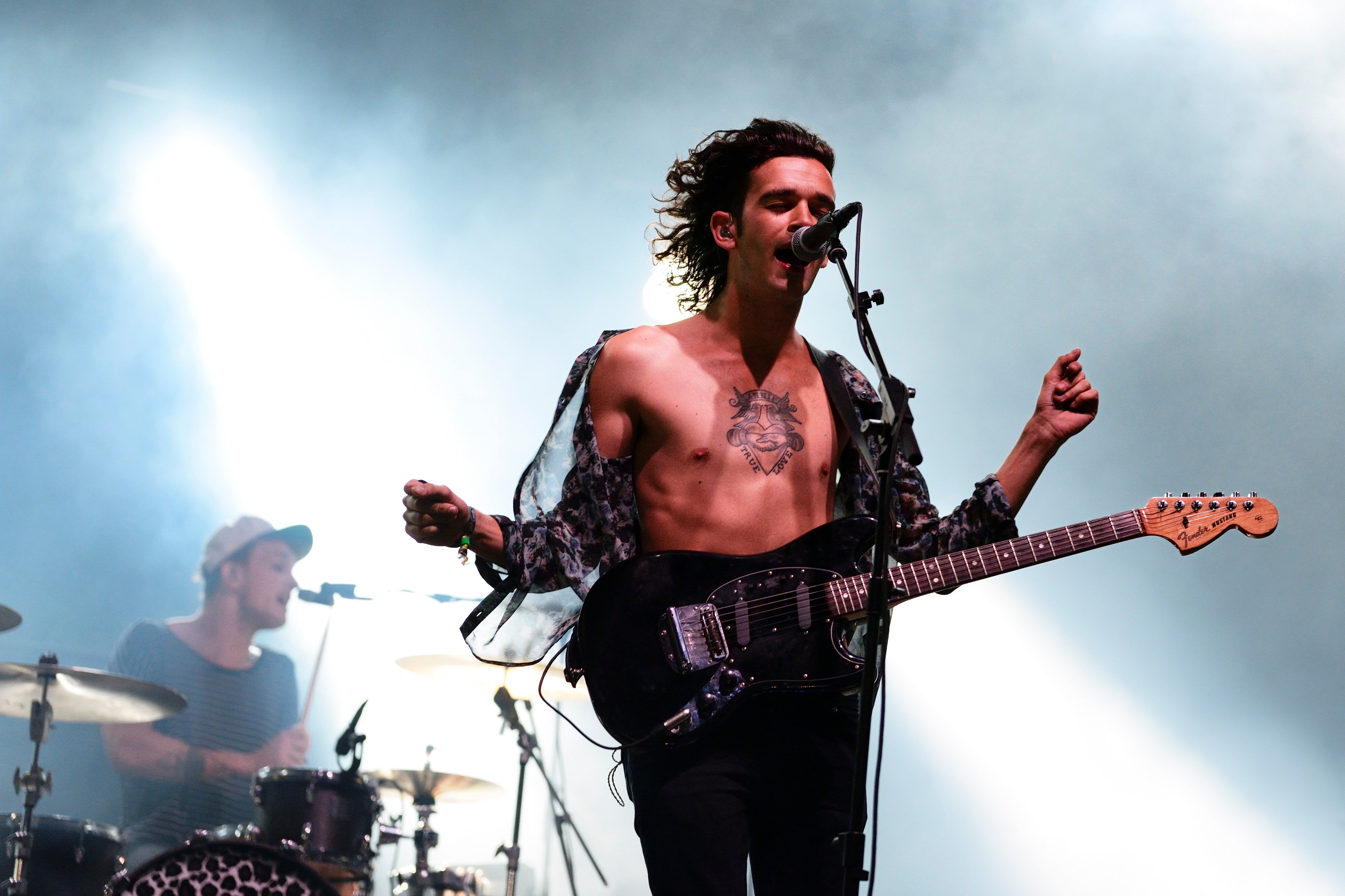 Matt Healy performs with The 1975 at a festival in Spain. Photo: Shutterstock