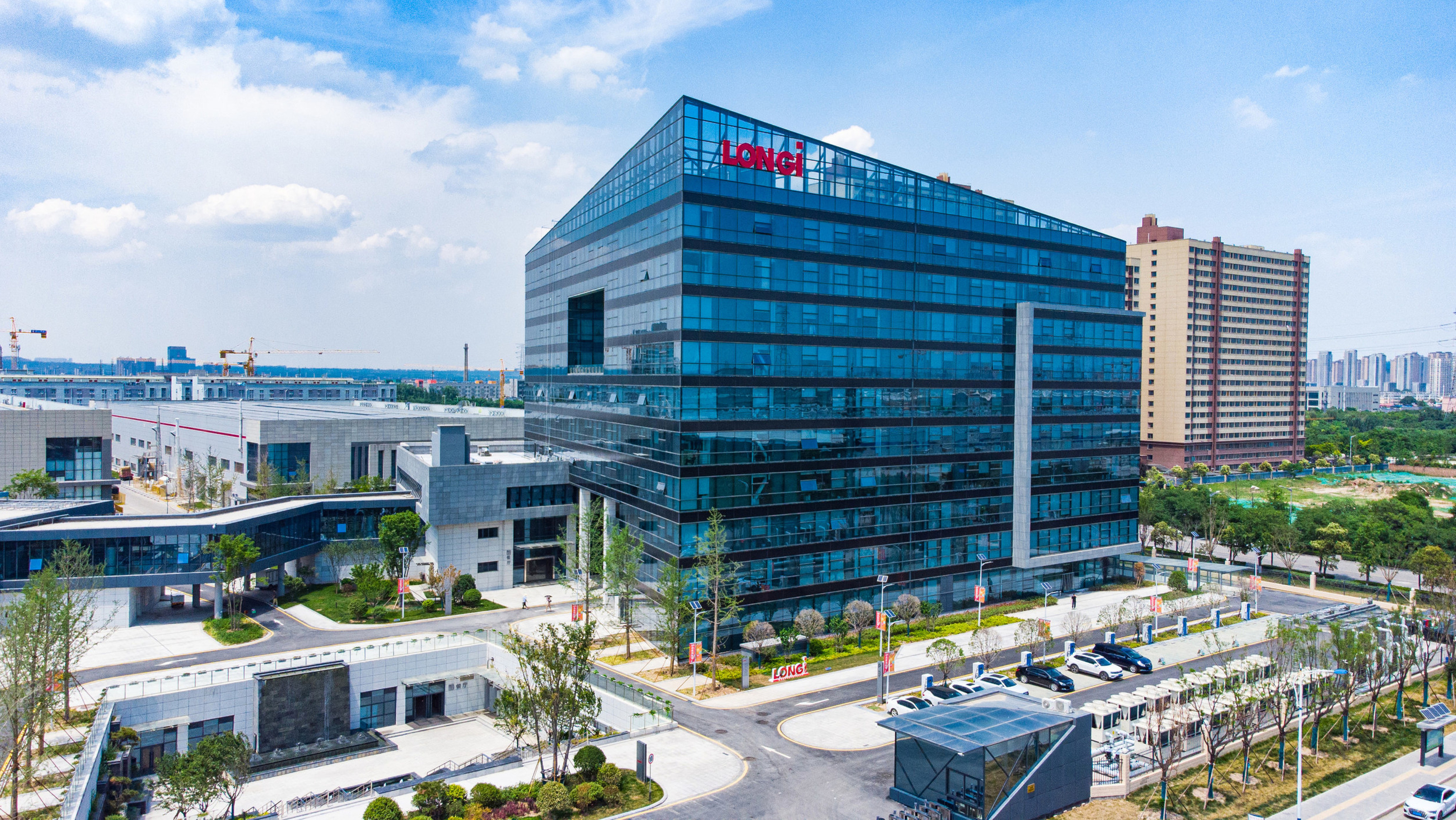 The Longi headquarters in Xian. The firm’s quarterly revenue stood at 29.4 billion yuan, a year-on-year decrease of 19 per cent and also its first quarterly revenue decline since the second quarter of 2017. Photo: Handout