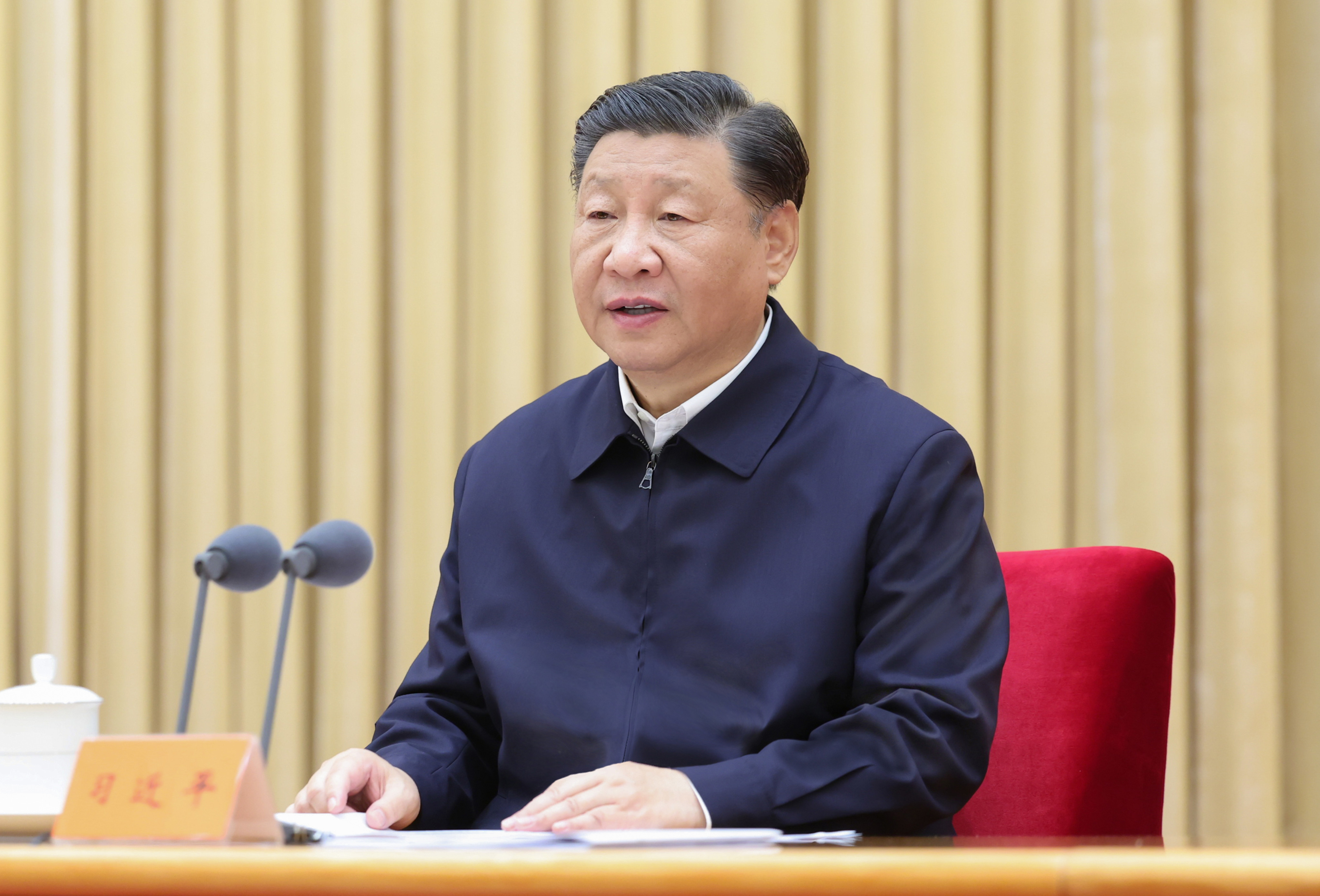 President Xi Jinping during the national financial work conference. Photo: Xinhua