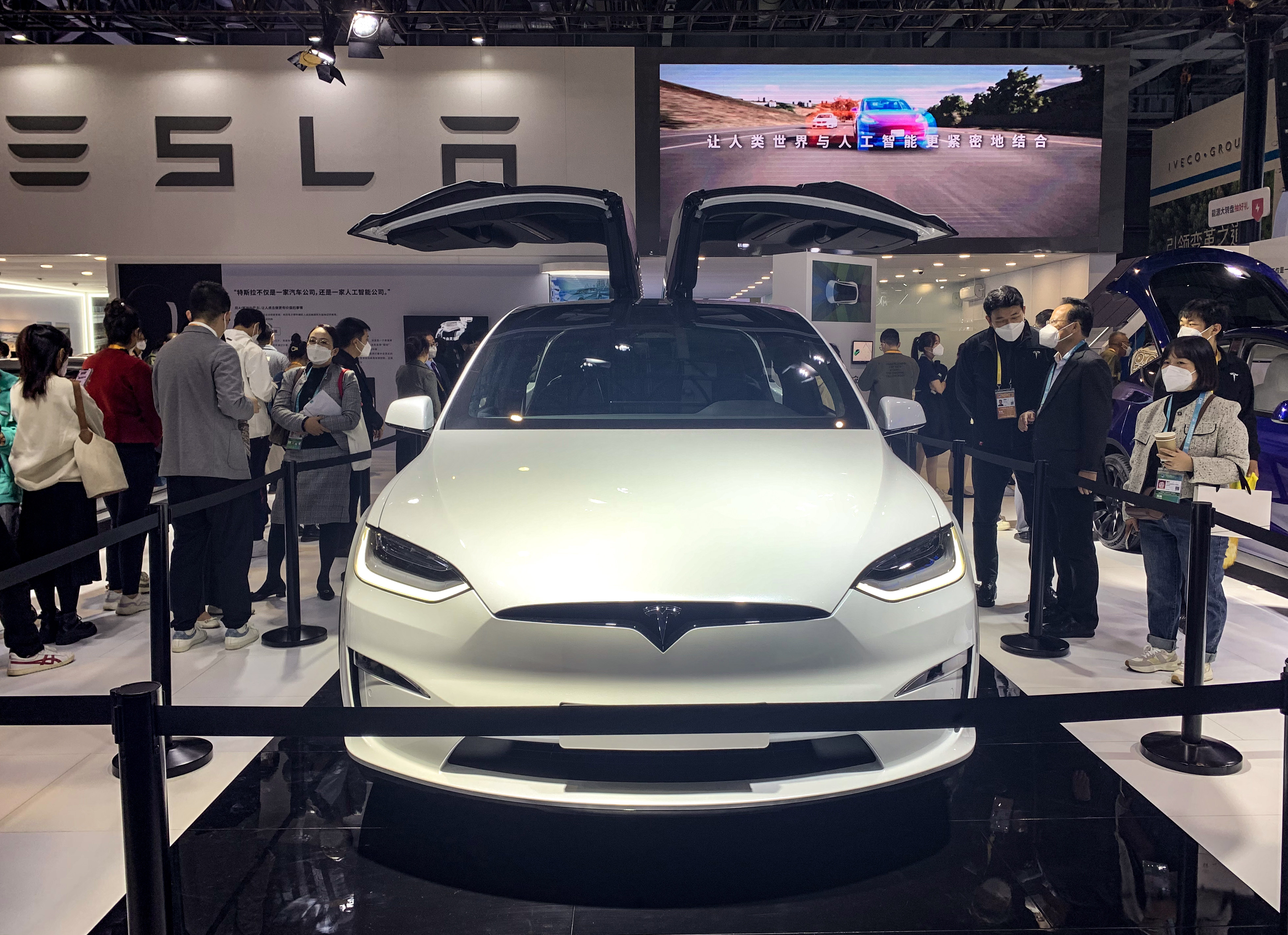 Tesla’s US-made Model S Plaid on display at the China International Import Expo in Shanghai in 2022. Photo: Daniel Ren