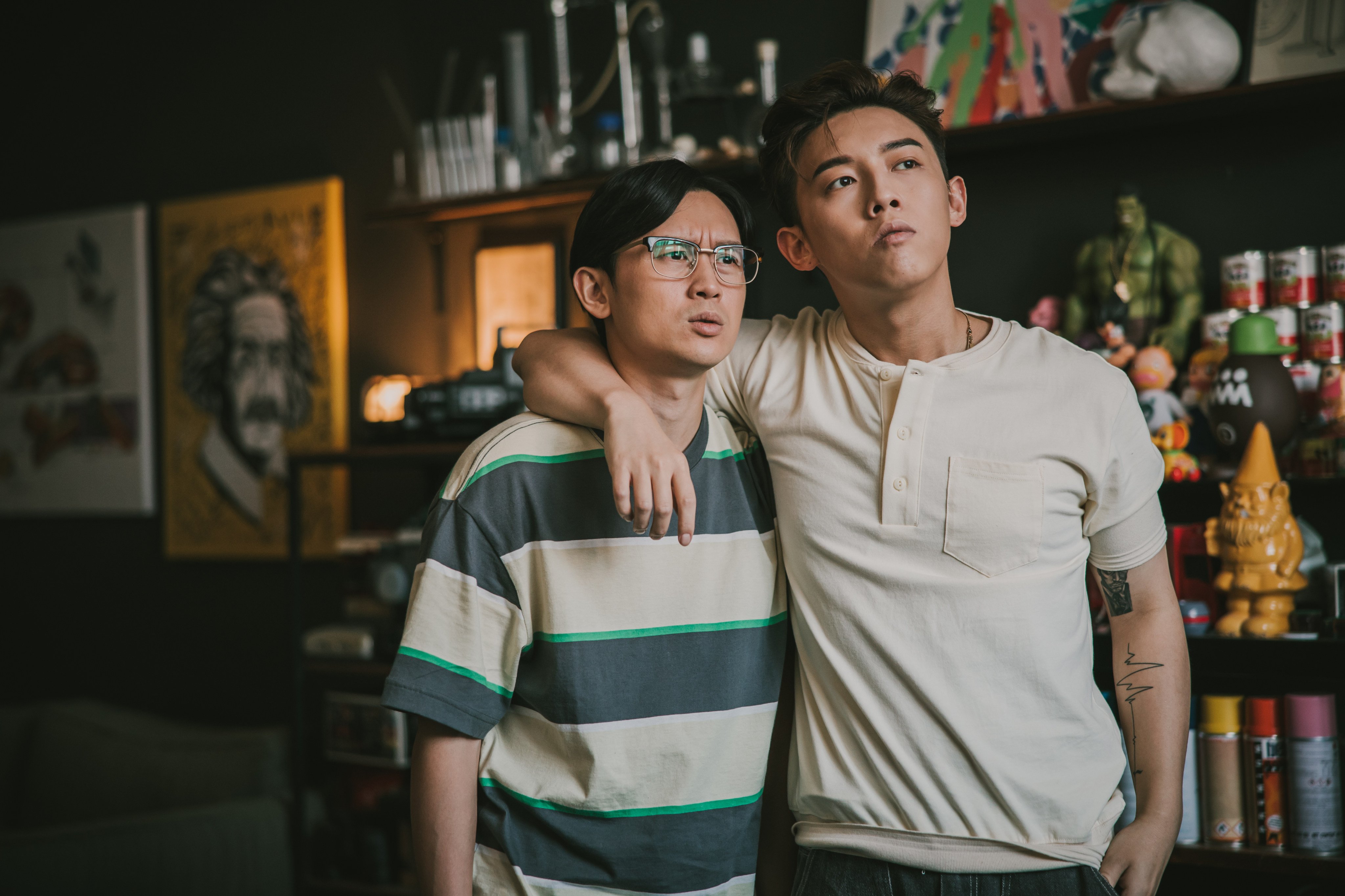 Ling Man-lung (left) and Michael Cheung in a still from “One Night at School”.