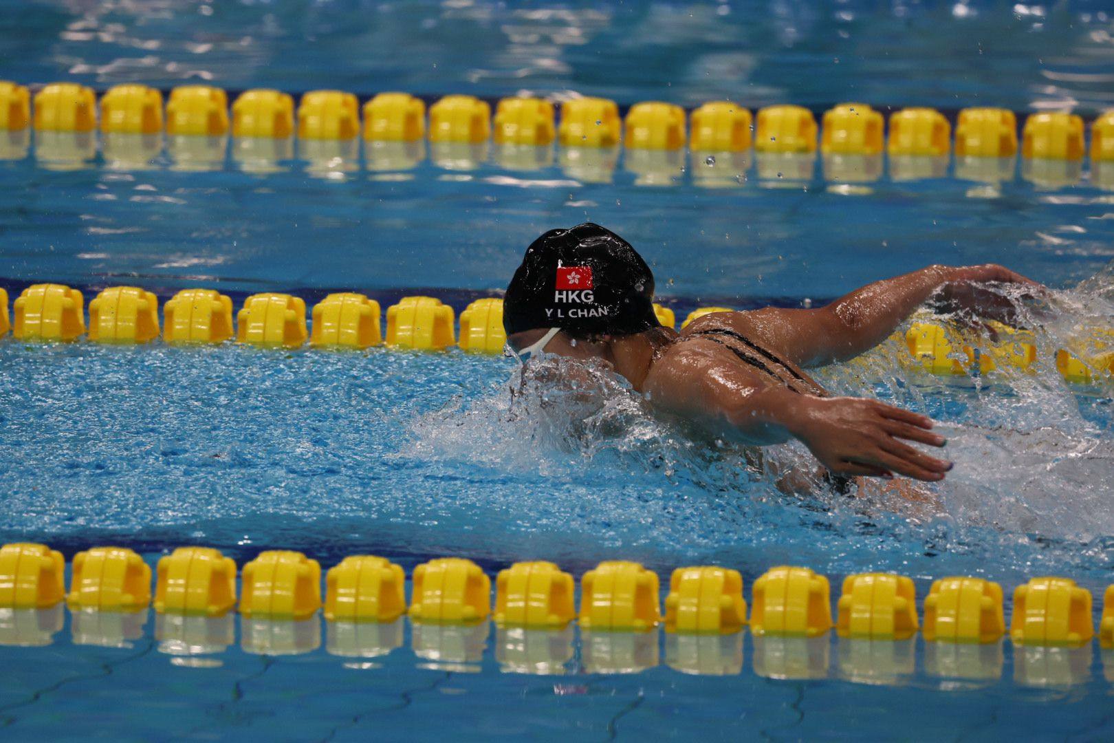 Hong Kong swimmer Chan Yui-lam, on her way to striking gold in the women’s 100 metres butterfly S14 at the Asian Para Games. Photo: China Hong Kong Paralympic Committee