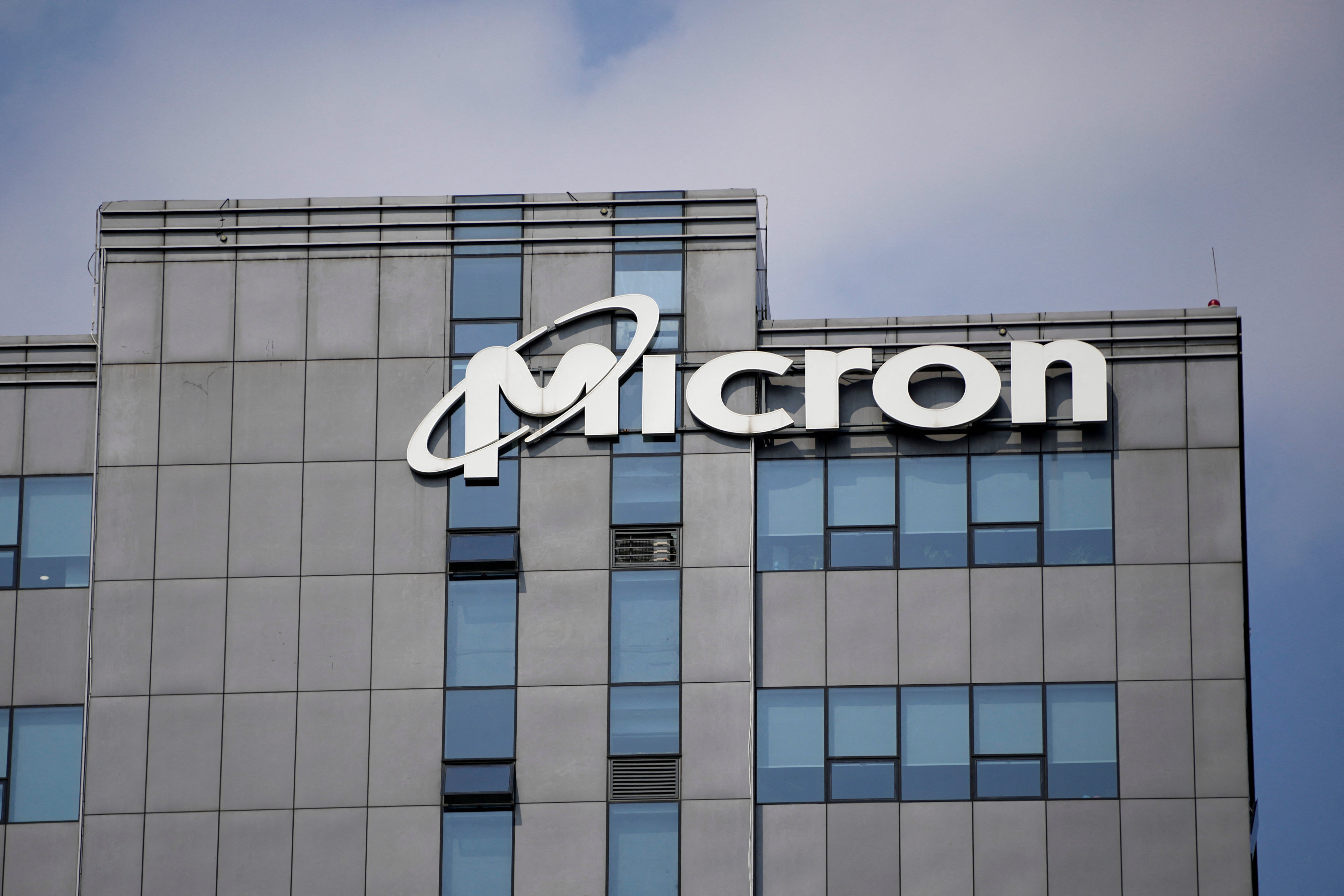 US chip maker Micron Technology's logo is seen at the company’s offices in Shanghai on May 25, 2023. Photo: Reuters