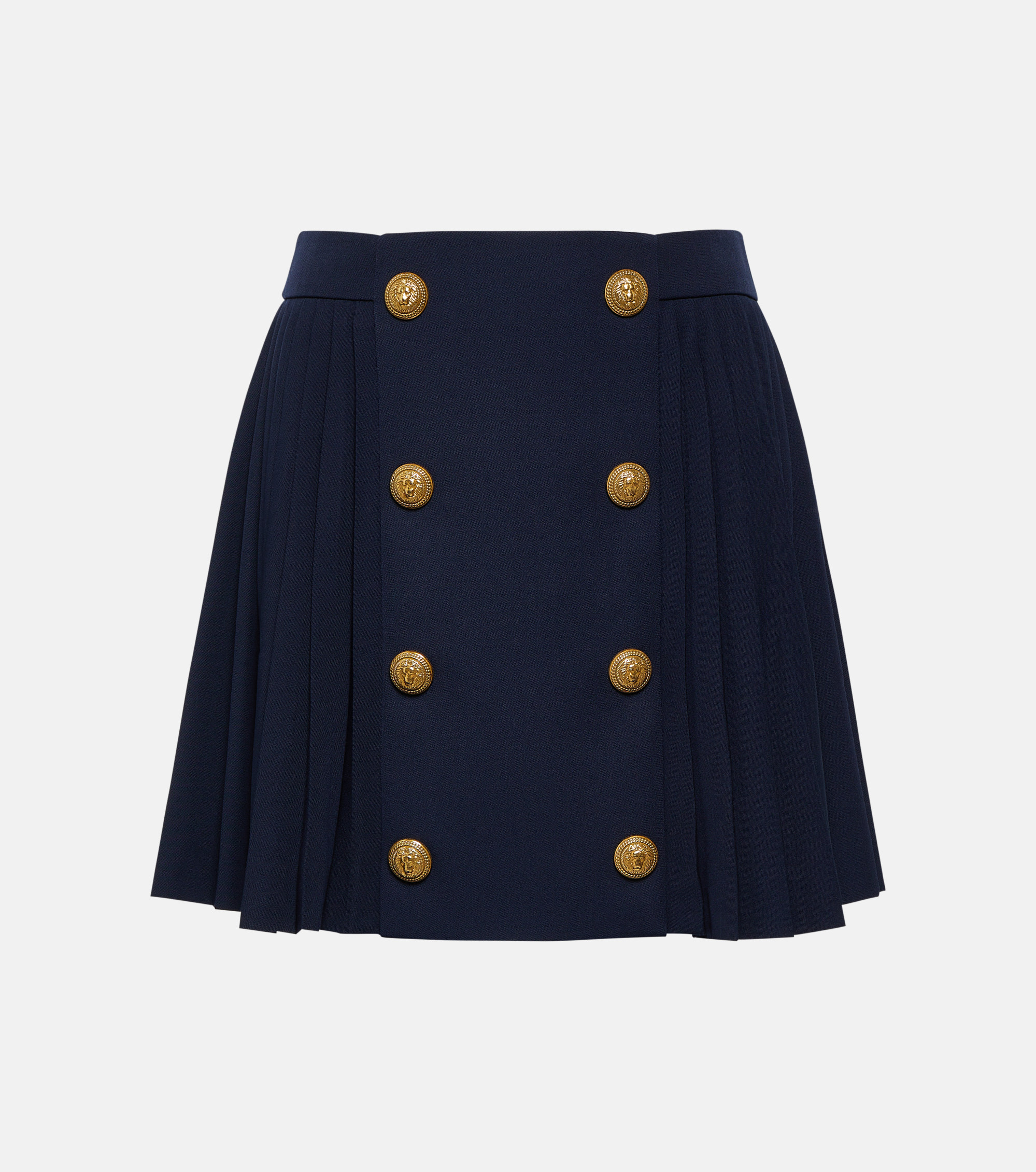Thom Browne logo patch pleated short skirt - Blue