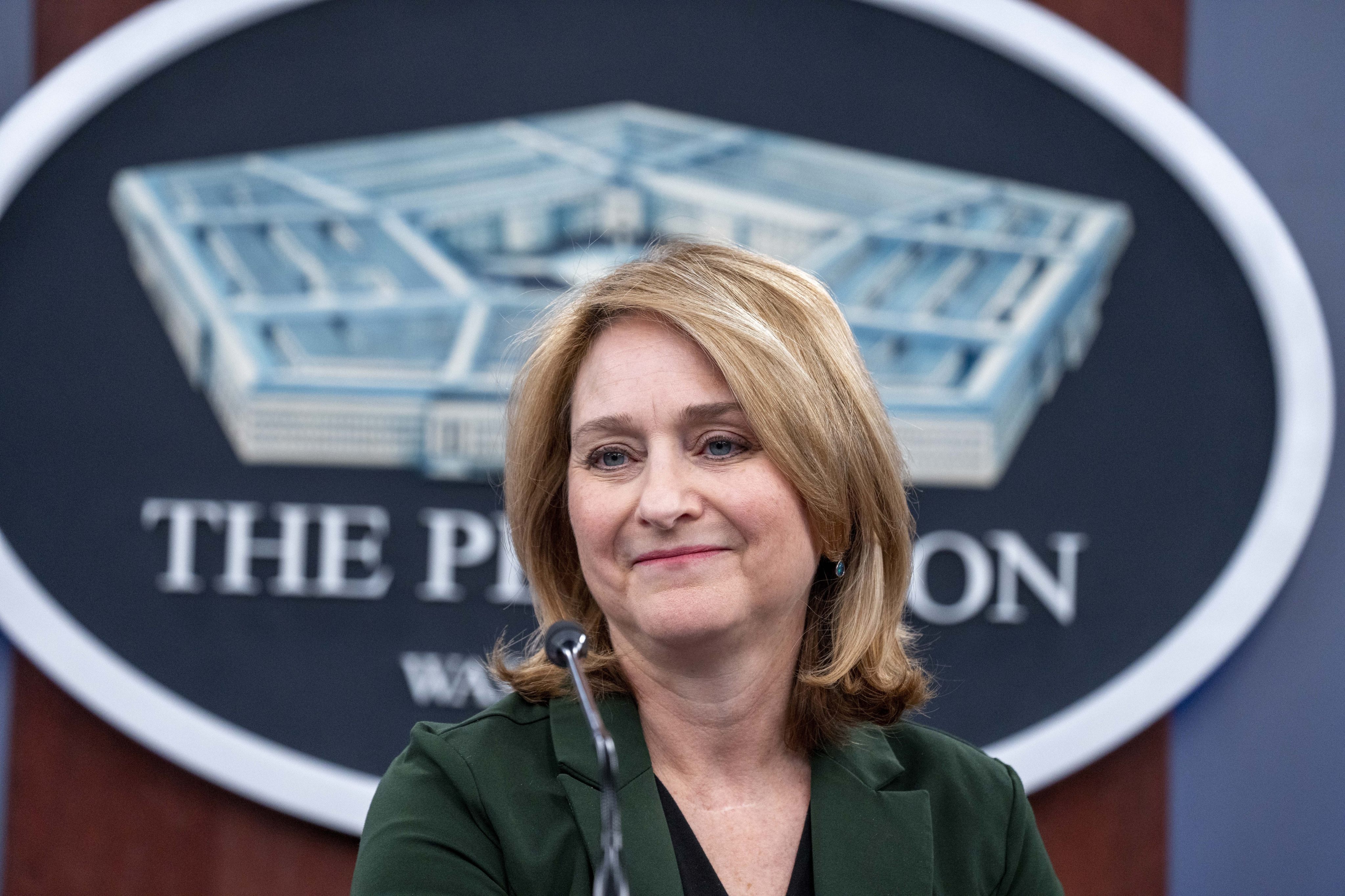 US deputy defence secretary Kathleen Hicks unveiled the Pentagon’s latest AI strategy at a press conference on Thursday. Photo: AP