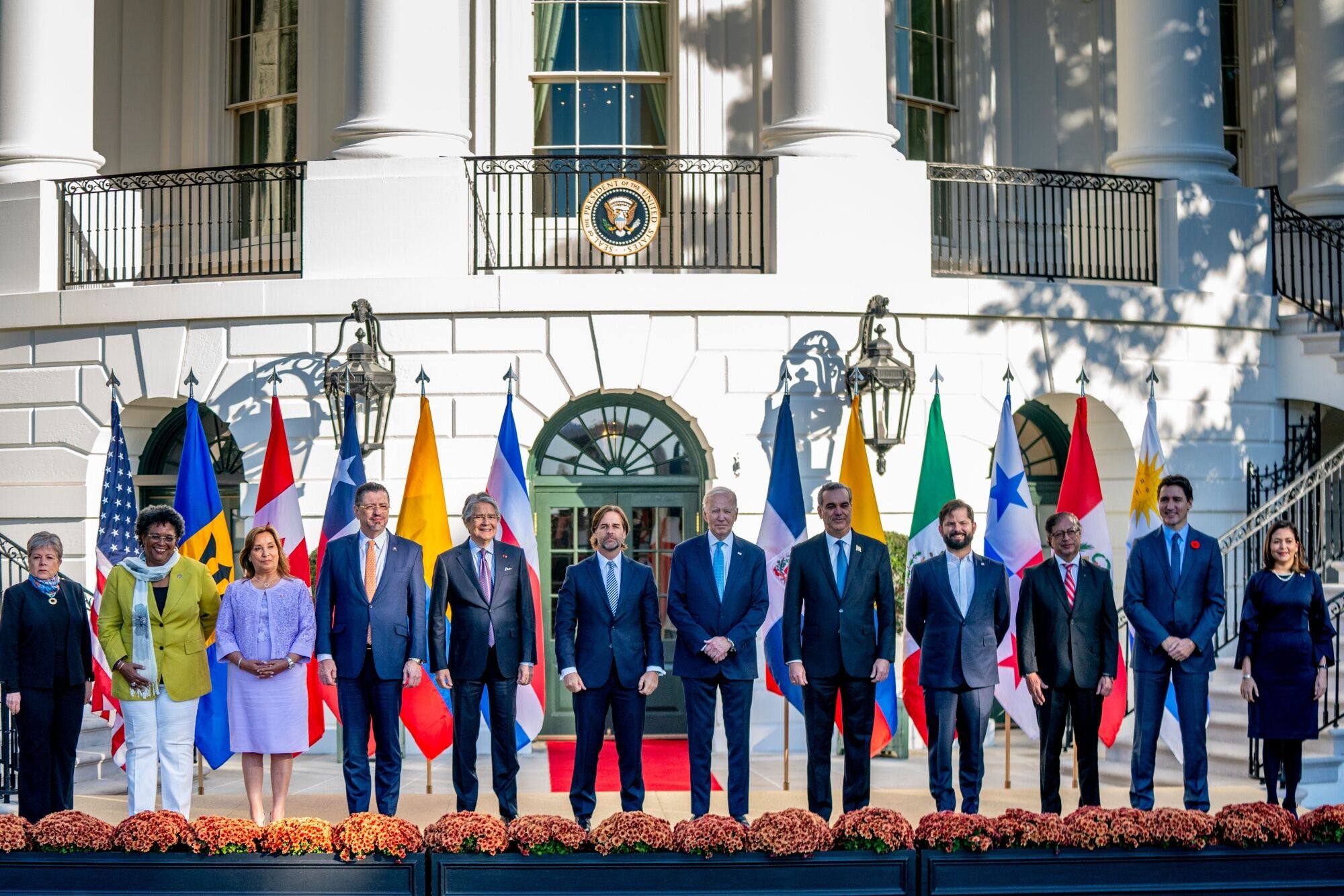 US President Joe Biden, (centre right) with other leaders and officials at the inaugural Americas Partnership for Economic Prosperity (Apep) at the White House on Friday. Photo: EPA/Bloomberg
