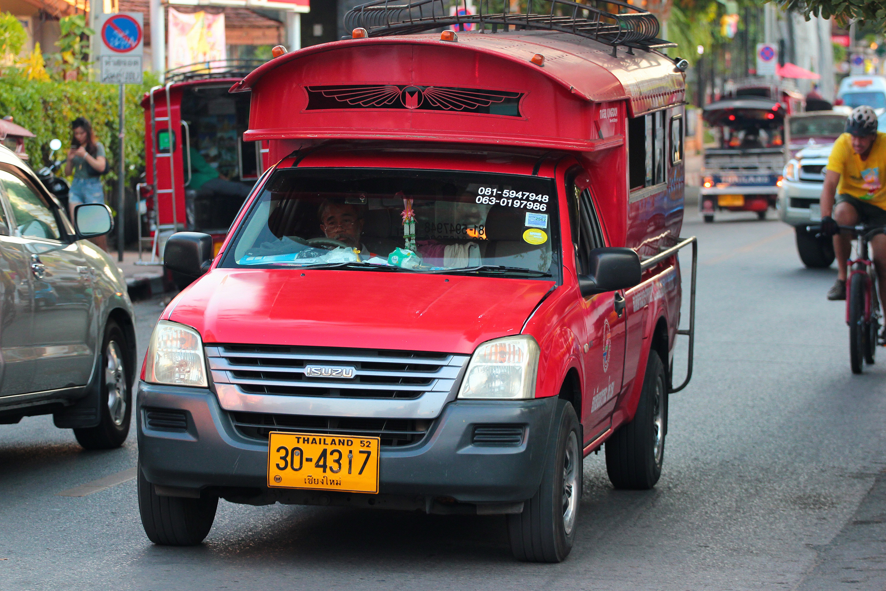 Pickup trucks, often converted to serve as “songthaew” minibuses such as this one in Chiang Mai, account for half of new vehicles sales in Thailand. Photo: Shutterstock